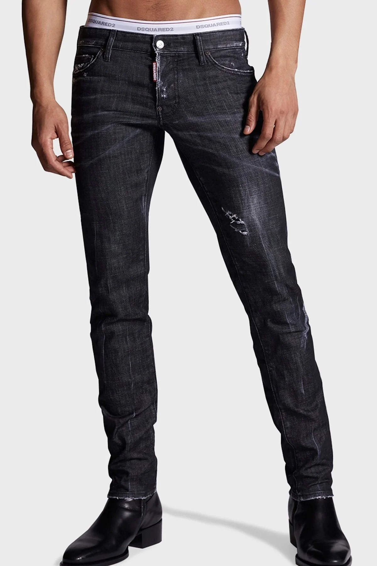 Dsquared2 Pamuklu Normal Bel Slim Fit Jeans Erkek Kot Pantolon S71LB0967 S30357 900 SİYAH - 1