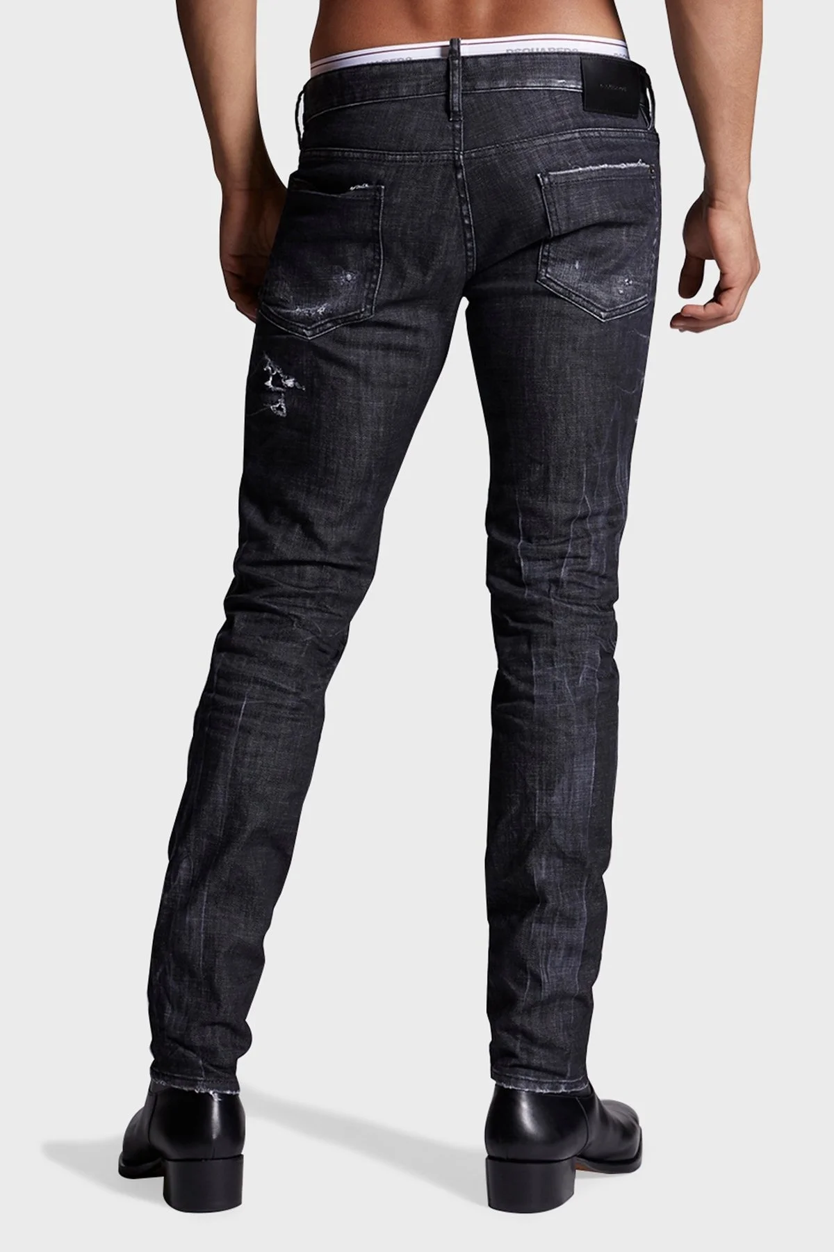 Dsquared2 Pamuklu Normal Bel Slim Fit Jeans Erkek Kot Pantolon S71LB0967 S30357 900 SİYAH - 2