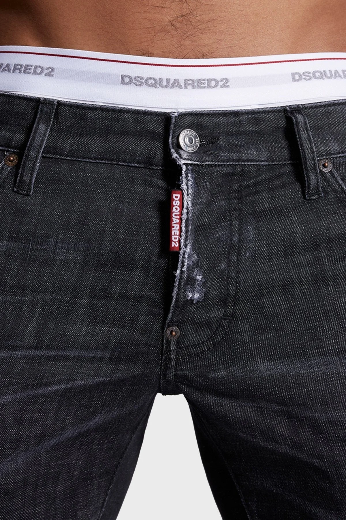 Dsquared2 Pamuklu Normal Bel Slim Fit Jeans Erkek Kot Pantolon S71LB0967 S30357 900 SİYAH - 3
