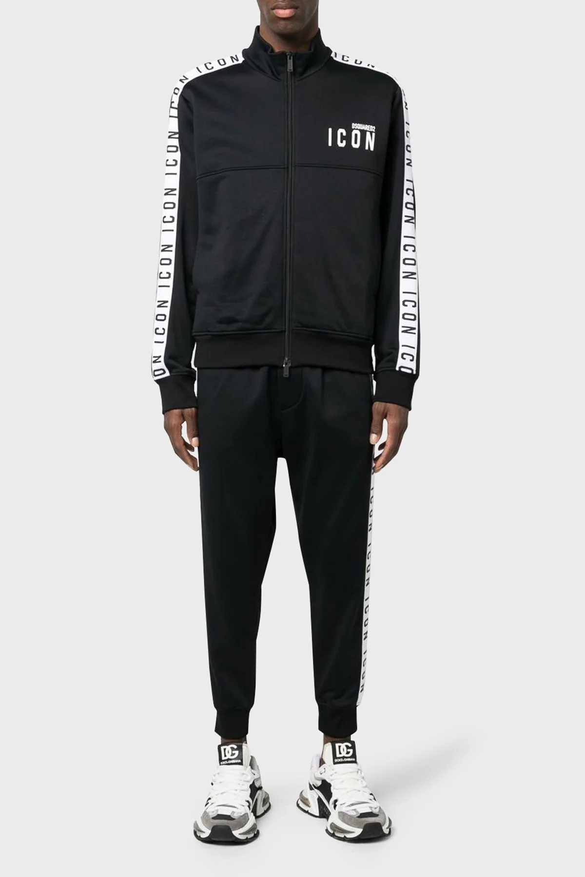 Dsquared2 Pamuklu Regular Fit Dik Yaka Erkek Sweat S79HG0013 S25497 900 SİYAH - 2