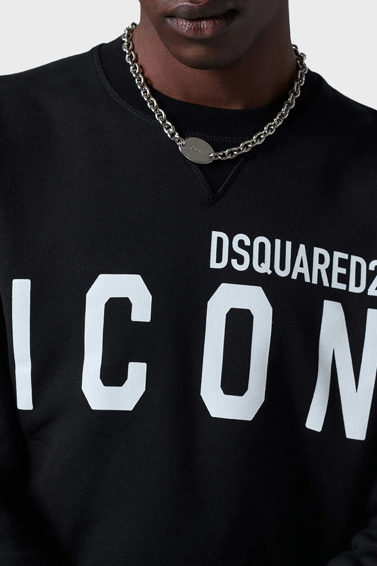 Dsquared2 Pamuklu Regular Fit Erkek Sweat S79GU0004 S25516 965 SİYAH-BEYAZ - 6