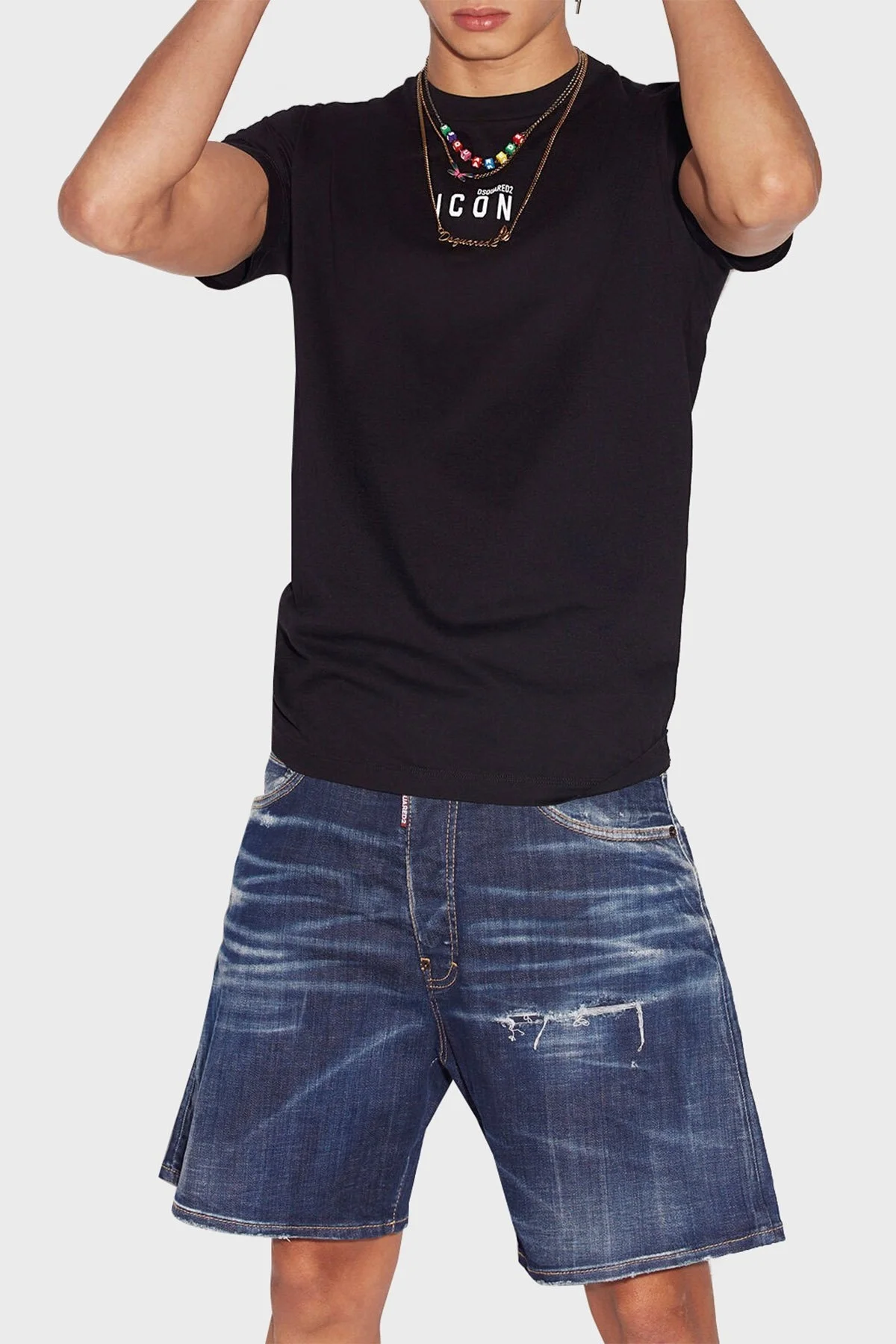 Dsquared2 Pamuklu Regular Fit Sıfır Yaka Erkek T Shirt S79GC0010 S23009 980 SİYAH - 2