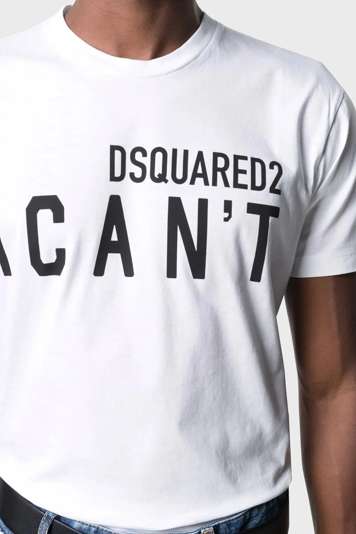 Dsquared2 Pamuklu Relaxed Fit Bisiklet Yaka Erkek T Shirt S74GD0859 S23009 100 BEYAZ - 3