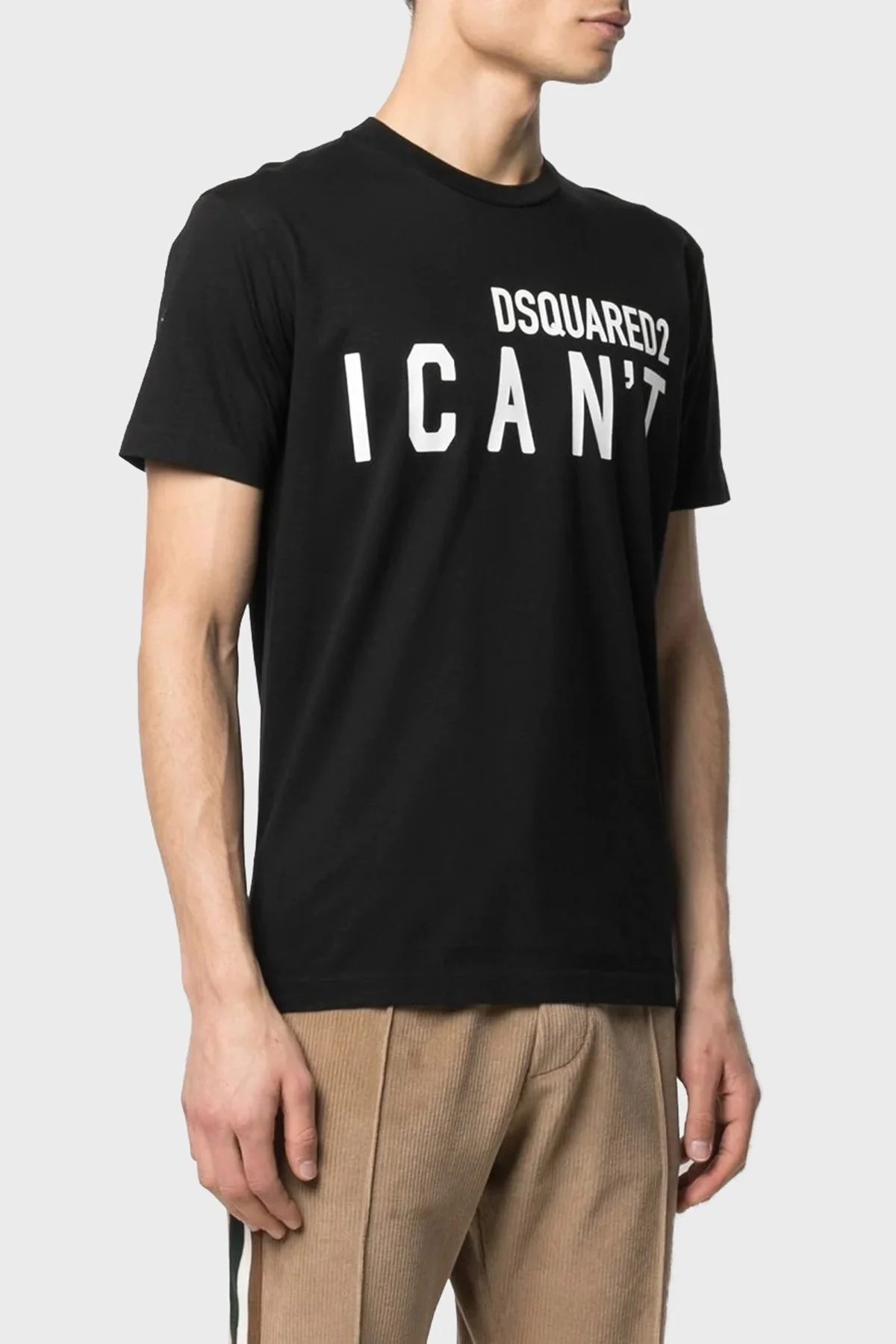 Dsquared2 Pamuklu Relaxed Fit Bisiklet Yaka Erkek T Shirt S74GD0859 S23009 900 SİYAH - 1