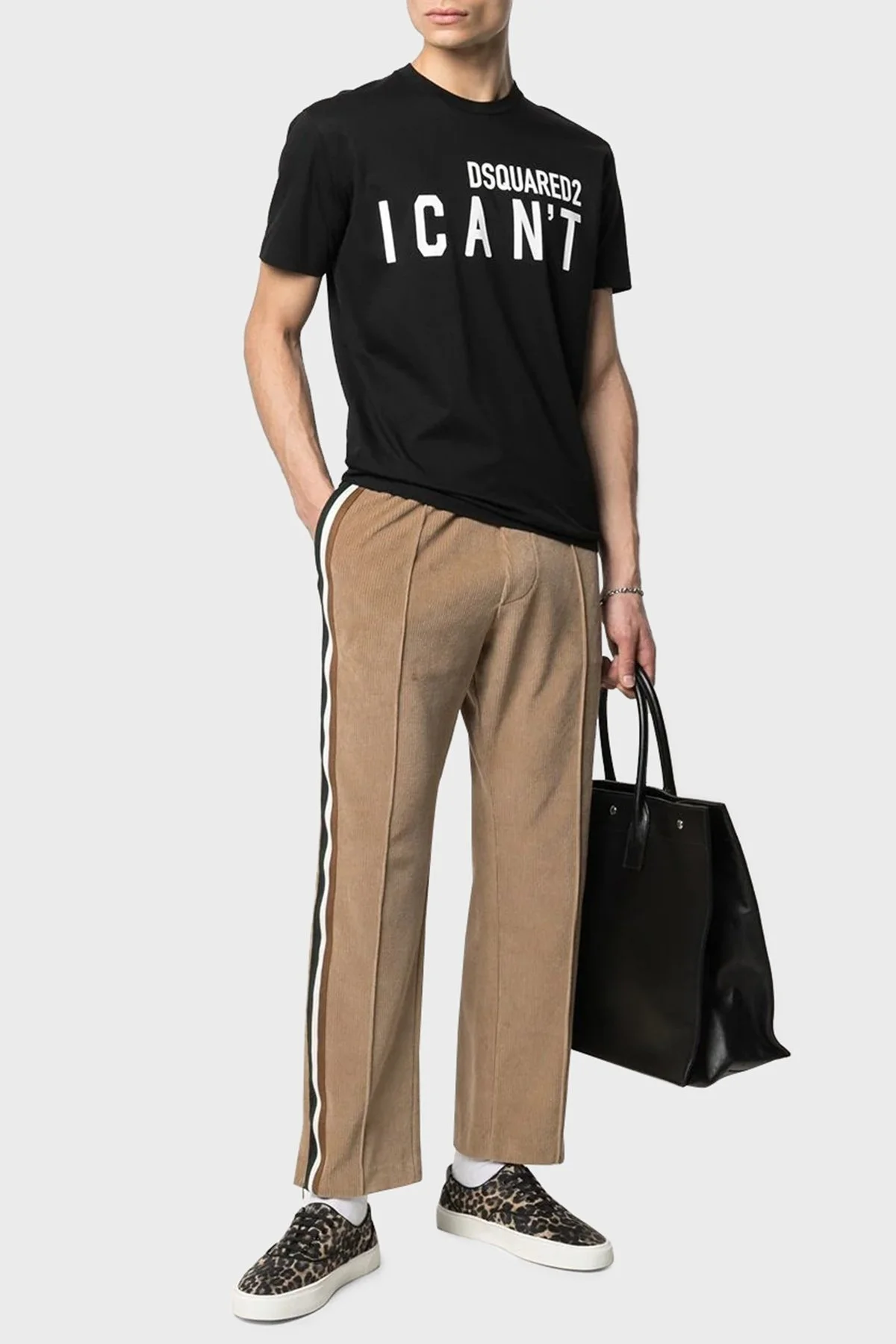 Dsquared2 Pamuklu Relaxed Fit Bisiklet Yaka Erkek T Shirt S74GD0859 S23009 900 SİYAH - 2