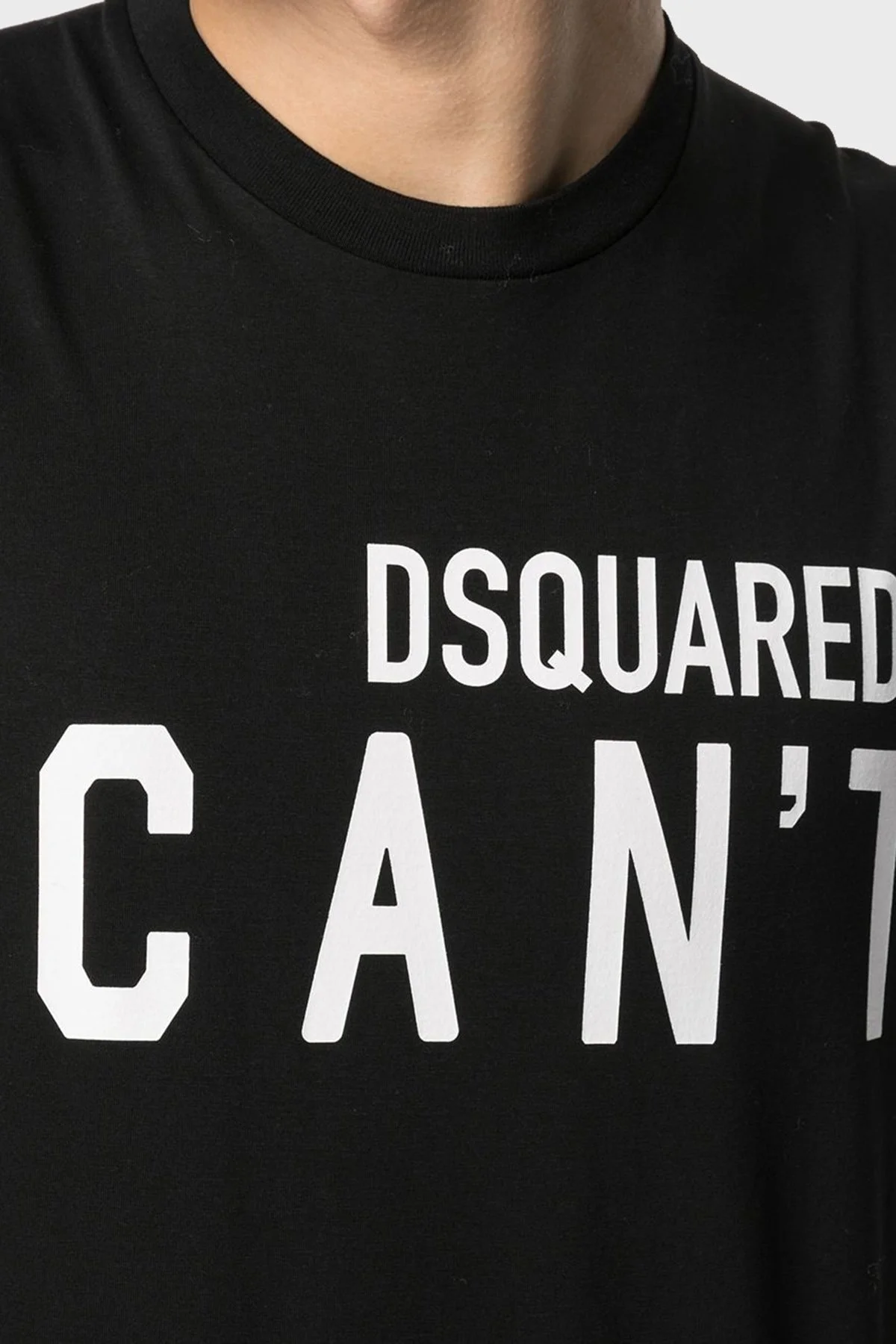 Dsquared2 Pamuklu Relaxed Fit Bisiklet Yaka Erkek T Shirt S74GD0859 S23009 900 SİYAH - 3