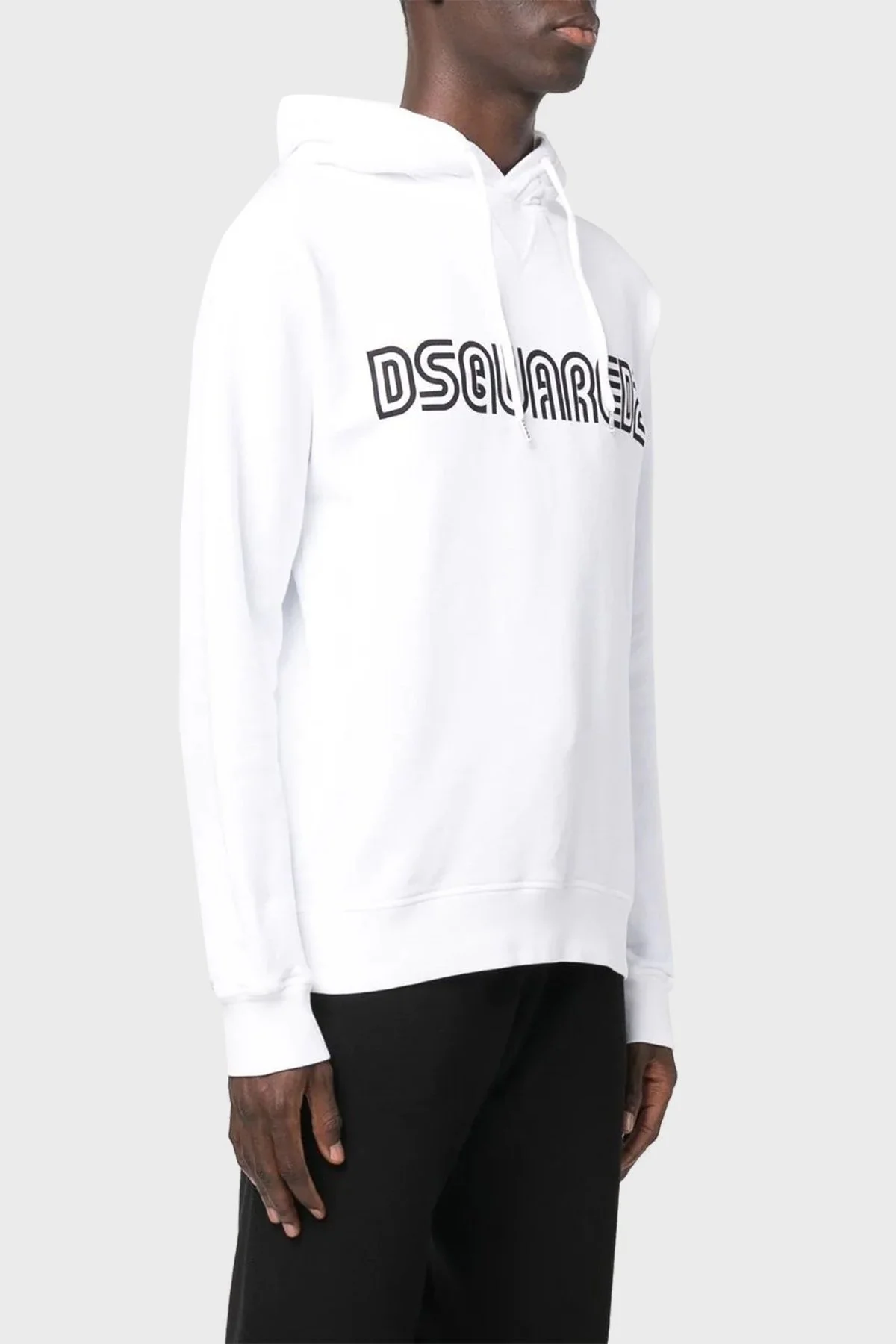 Dsquared2 Pamuklu Relaxed Fit Kapüşonlu Erkek Sweat S71GU0550 S25030 100 BEYAZ - 6