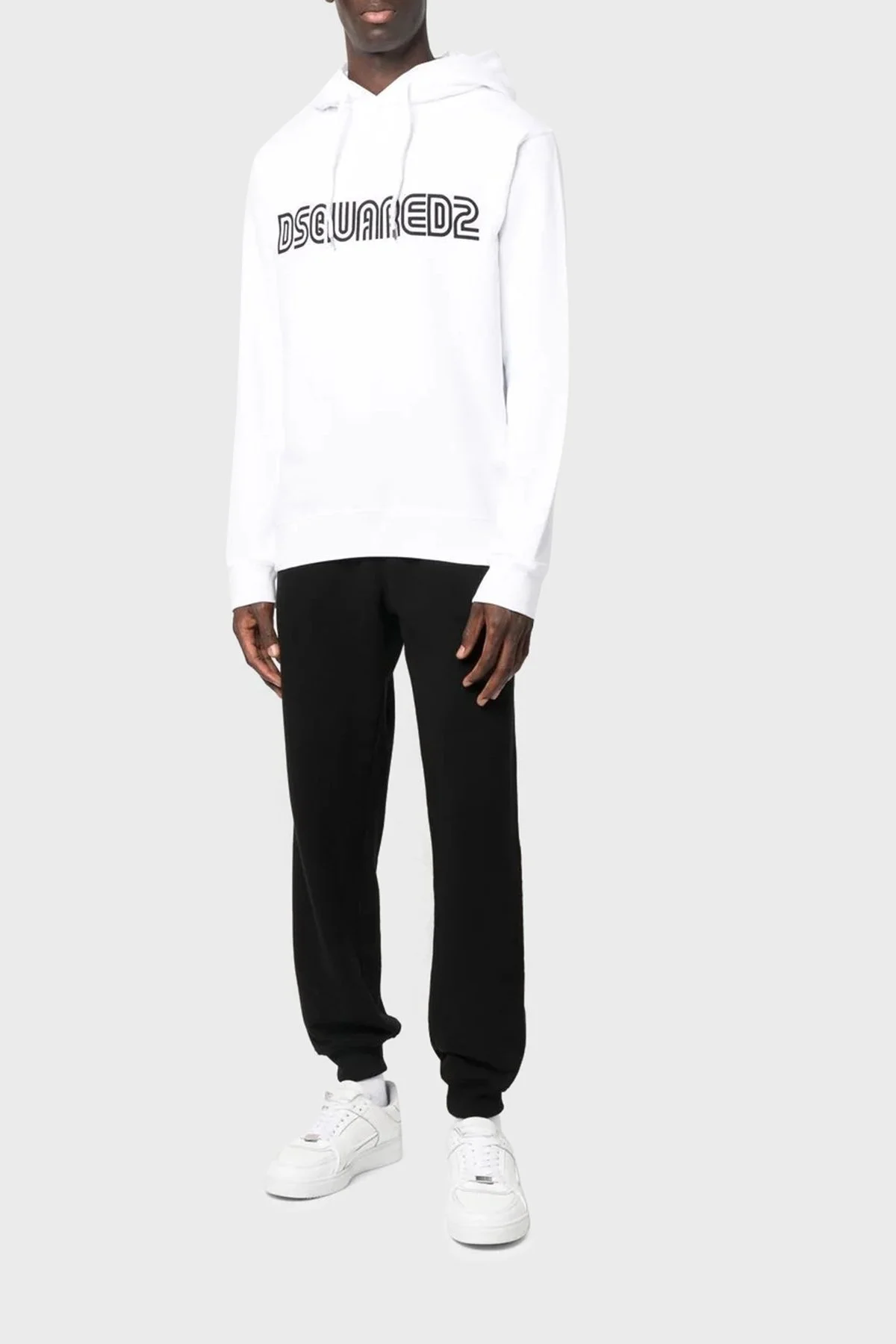 Dsquared2 Pamuklu Relaxed Fit Kapüşonlu Erkek Sweat S71GU0550 S25030 100 BEYAZ - 8
