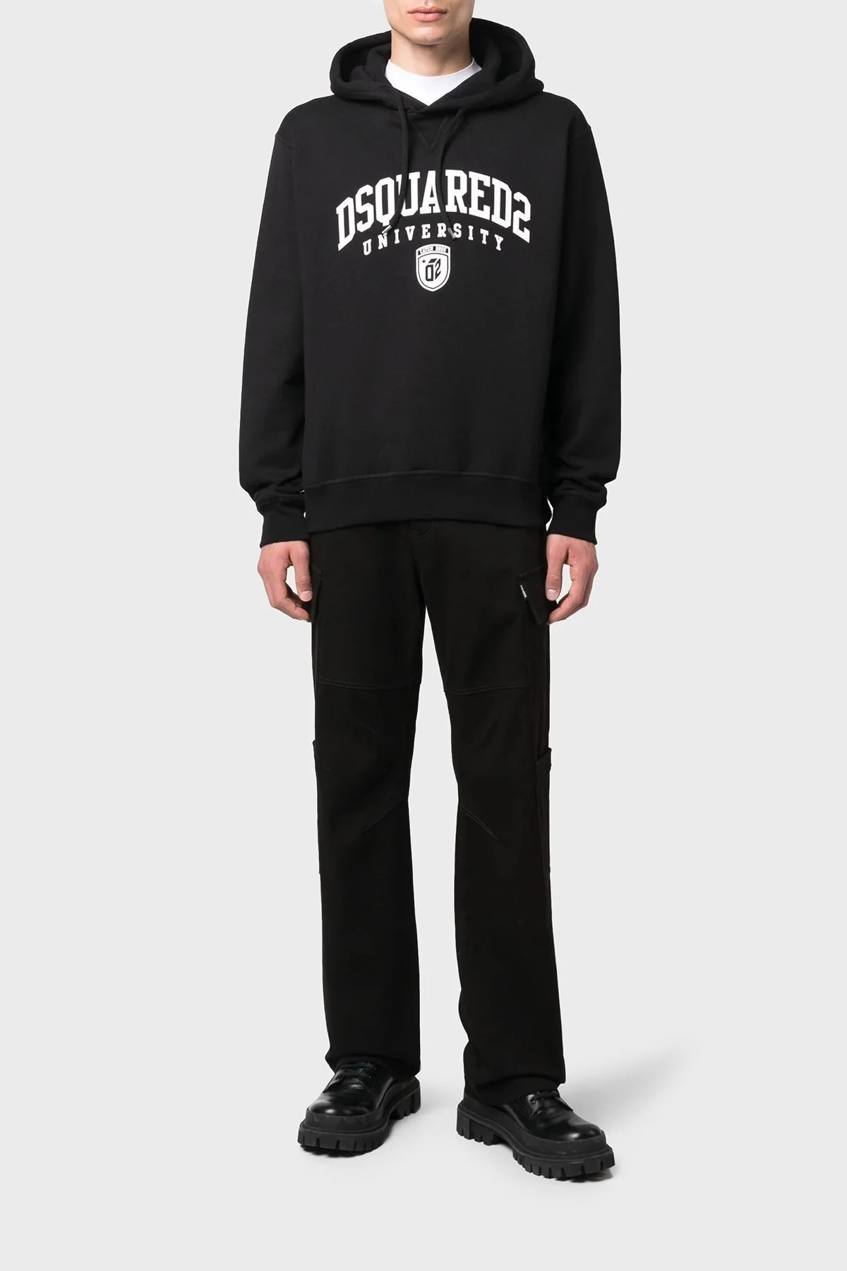 Dsquared2 Pamuklu Relaxed Fit Kapüşonlu Erkek Sweat S74GU0744 S25516 900 SİYAH - 7