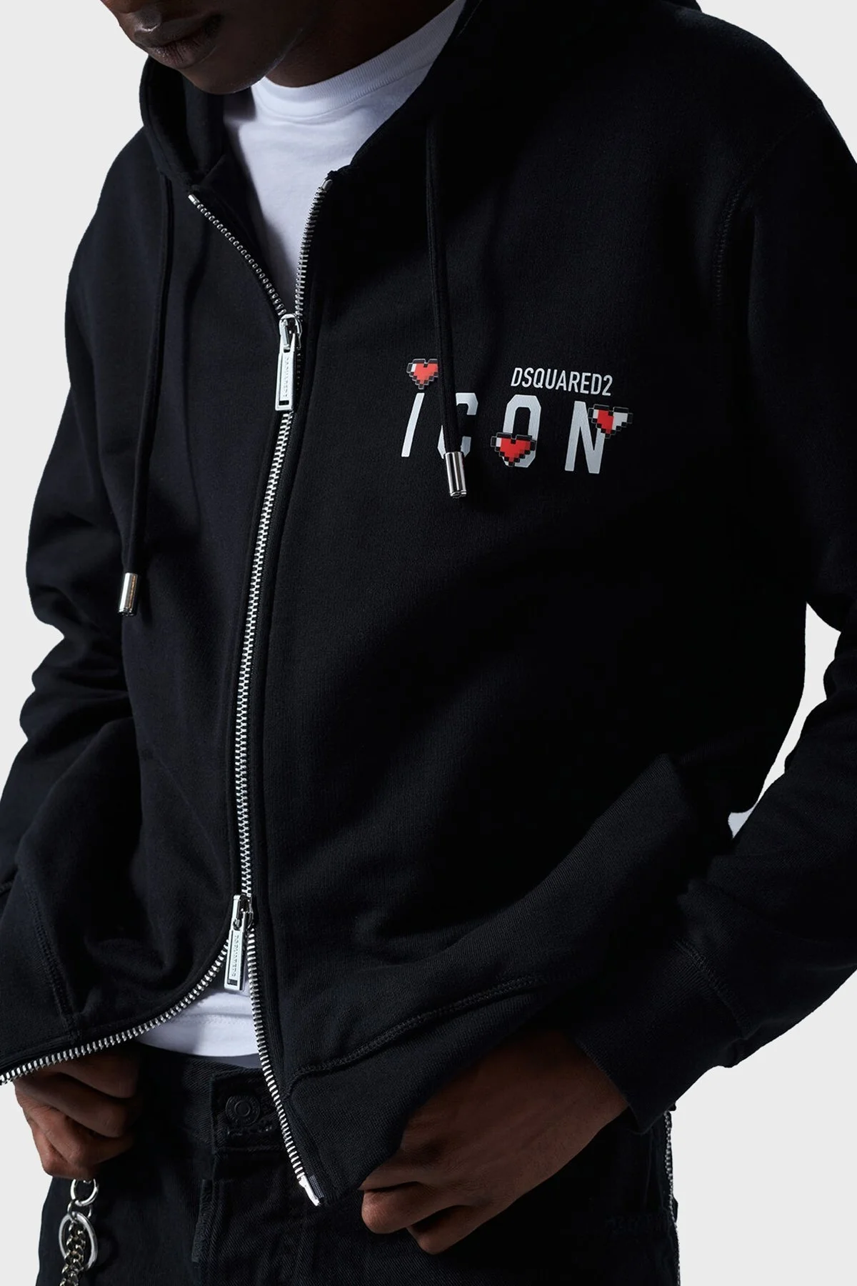 Dsquared2 Pamuklu Relaxed Fit Kapüşonlu Erkek Sweat S79HG0011 S25516 900 SİYAH - 2