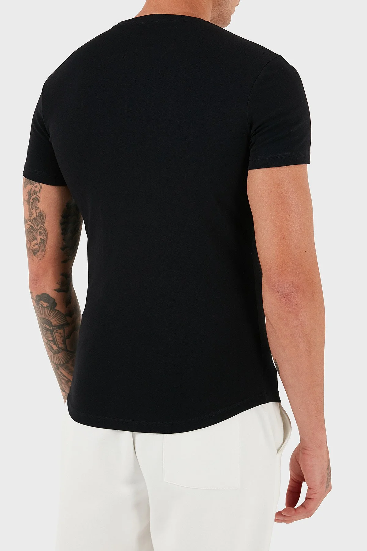 Dsquared2 Pamuklu Slim Fit Bisiklet Yaka Erkek T Shirt DCM370010 01 SİYAH - 2