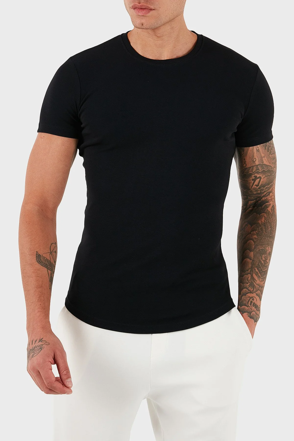 Dsquared2 Pamuklu Slim Fit Bisiklet Yaka Erkek T Shirt DCM370010 01 SİYAH - 3
