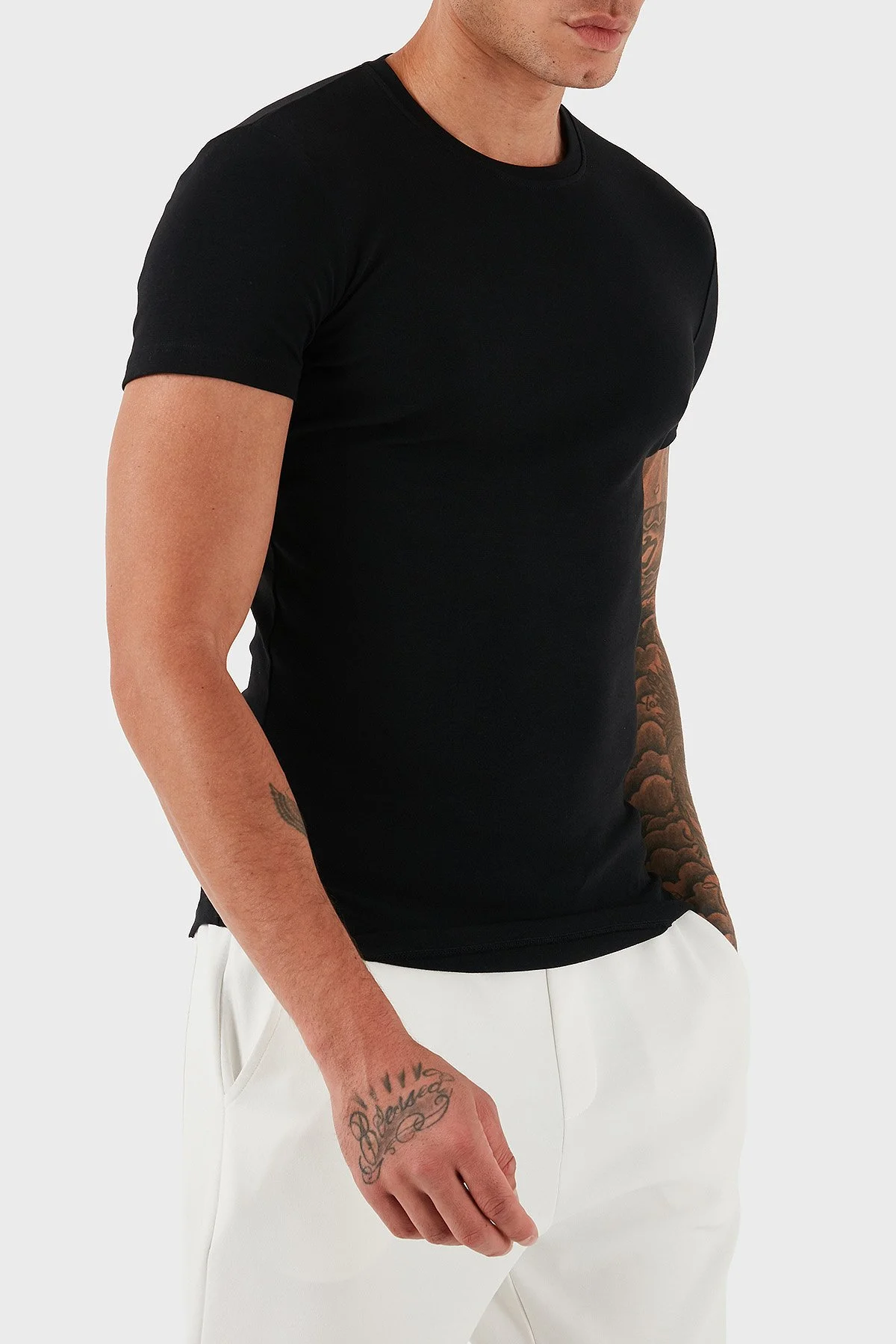 Dsquared2 Pamuklu Slim Fit Bisiklet Yaka Erkek T Shirt DCM370010 01 SİYAH - 5