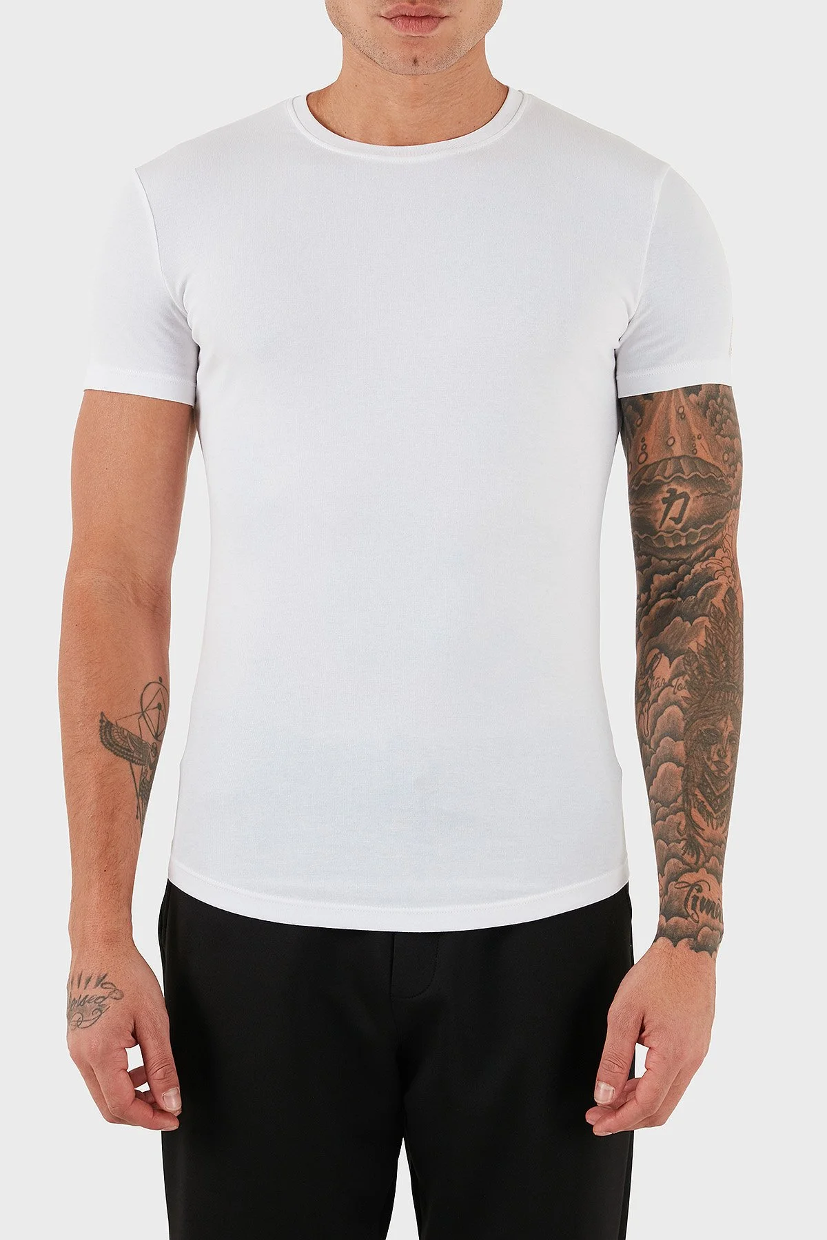 Dsquared2 Pamuklu Slim Fit Bisiklet Yaka Erkek T Shirt DCM370010 02 BEYAZ - 3