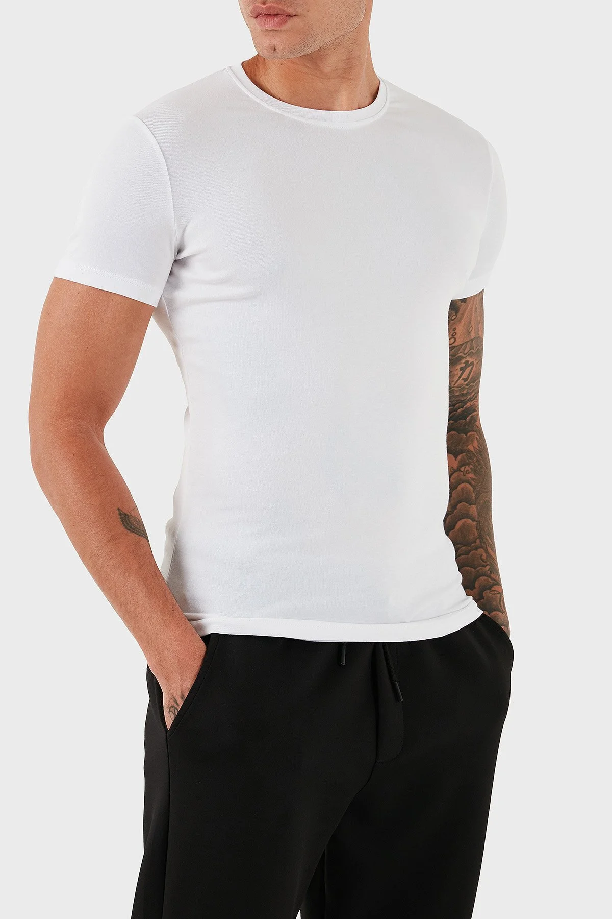 Dsquared2 Pamuklu Slim Fit Bisiklet Yaka Erkek T Shirt DCM370010 02 BEYAZ - 4