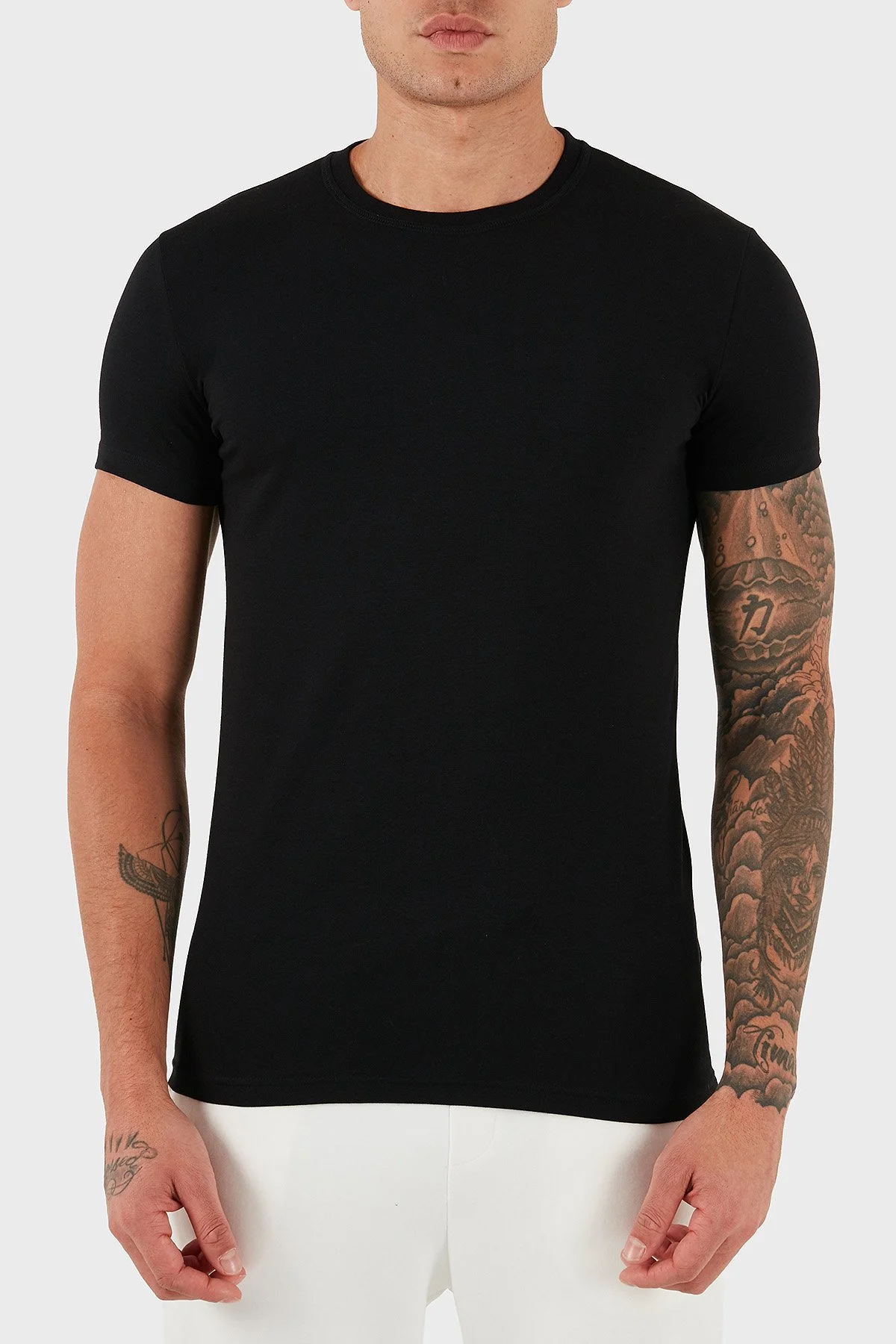 Dsquared2 Pamuklu Slim Fit Bisiklet Yaka Erkek T Shirt DCM380020 01 SİYAH - 1