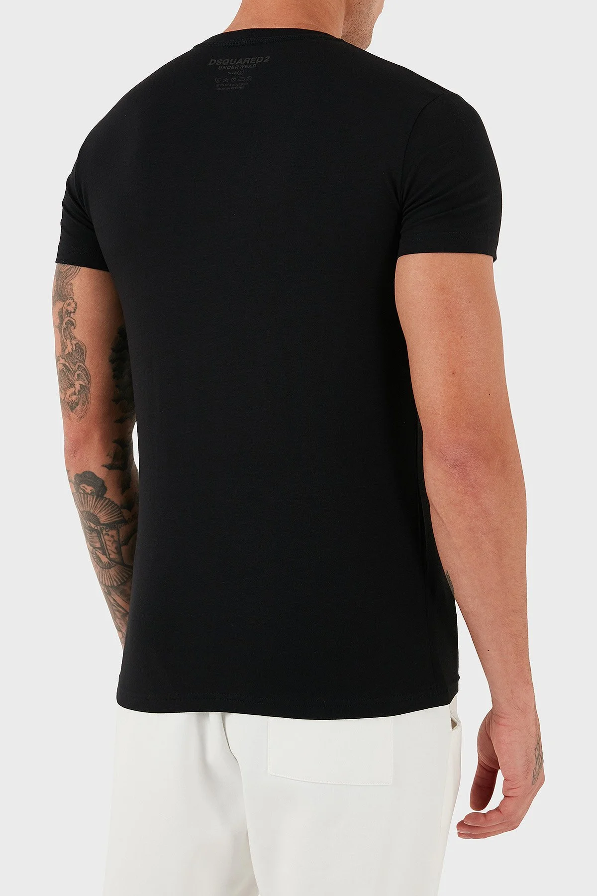 Dsquared2 Pamuklu Slim Fit Bisiklet Yaka Erkek T Shirt DCM380020 01 SİYAH - 2