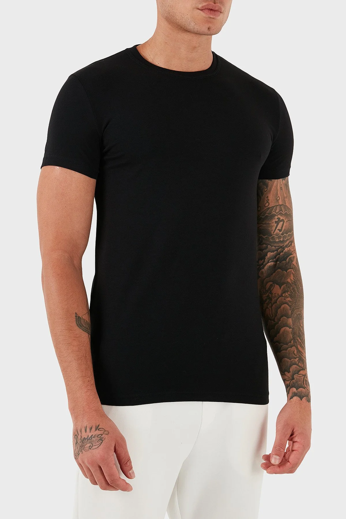 Dsquared2 Pamuklu Slim Fit Bisiklet Yaka Erkek T Shirt DCM380020 01 SİYAH - 3