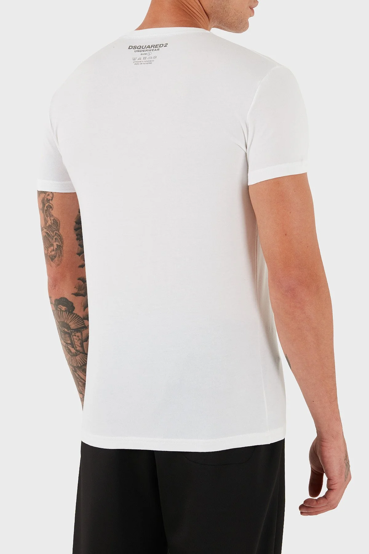 Dsquared2 Pamuklu Slim Fit Bisiklet Yaka Erkek T Shirt DCM380020 02 BEYAZ - 2