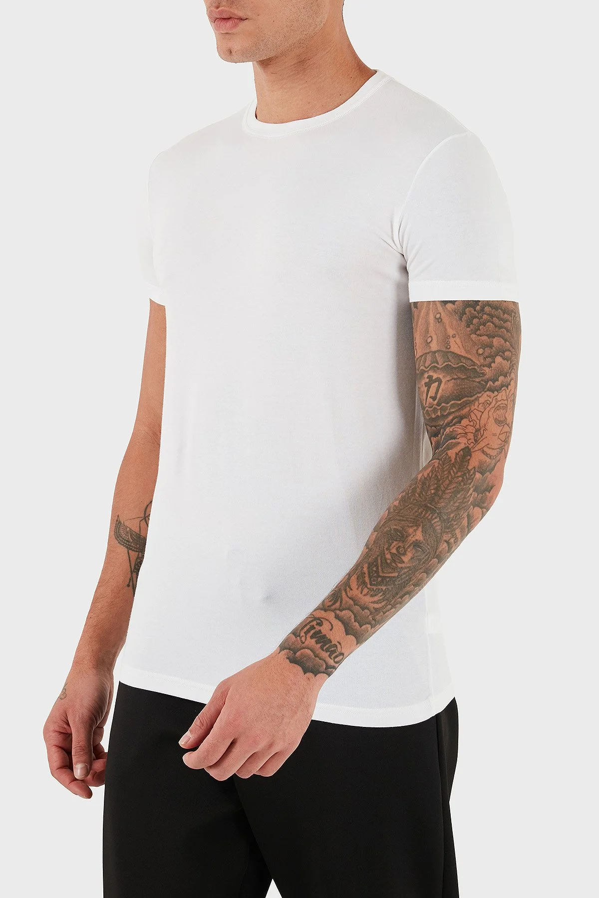 Dsquared2 Pamuklu Slim Fit Bisiklet Yaka Erkek T Shirt DCM380020 02 BEYAZ - 4