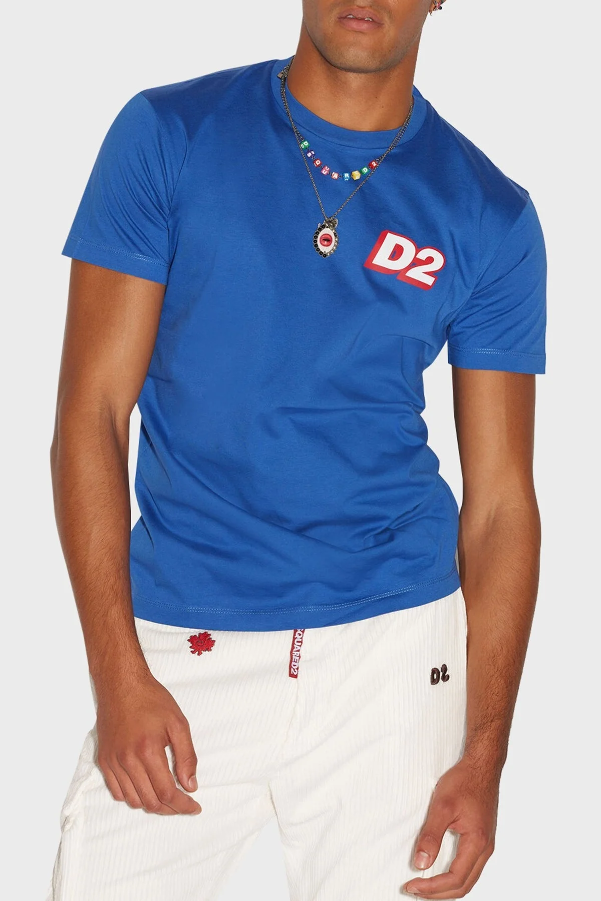 Dsquared2 Pamuklu Slim Fit Bisiklet Yaka Erkek T Shirt S74GD1032 S23009 521 SAKS - 1