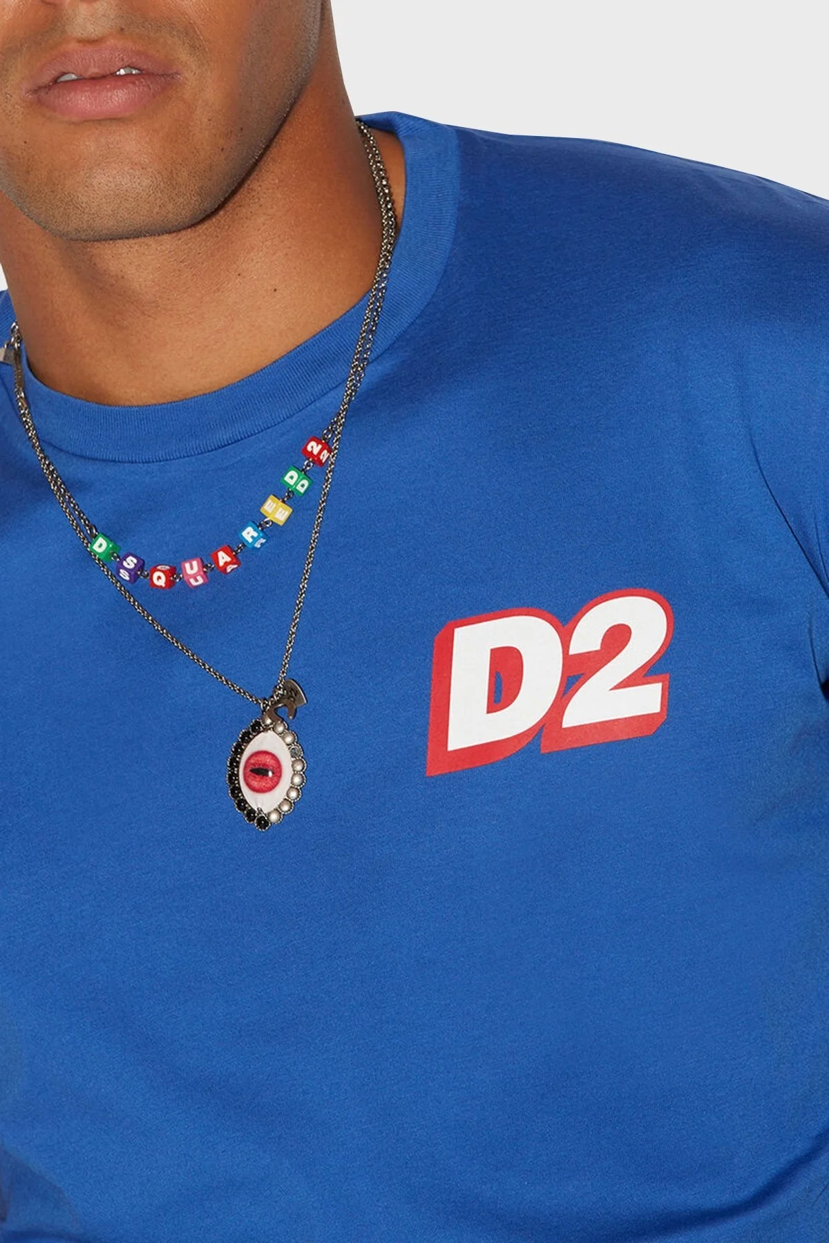 Dsquared2 Pamuklu Slim Fit Bisiklet Yaka Erkek T Shirt S74GD1032 S23009 521 SAKS - 3