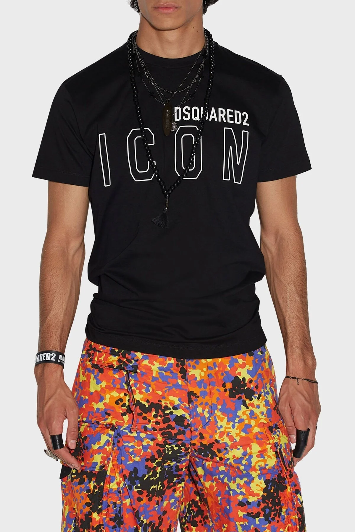 Dsquared2 Pamuklu Slim Fit Sıfır Yaka Erkek T Shirt S79GC0063 S23009 980 SİYAH - 1