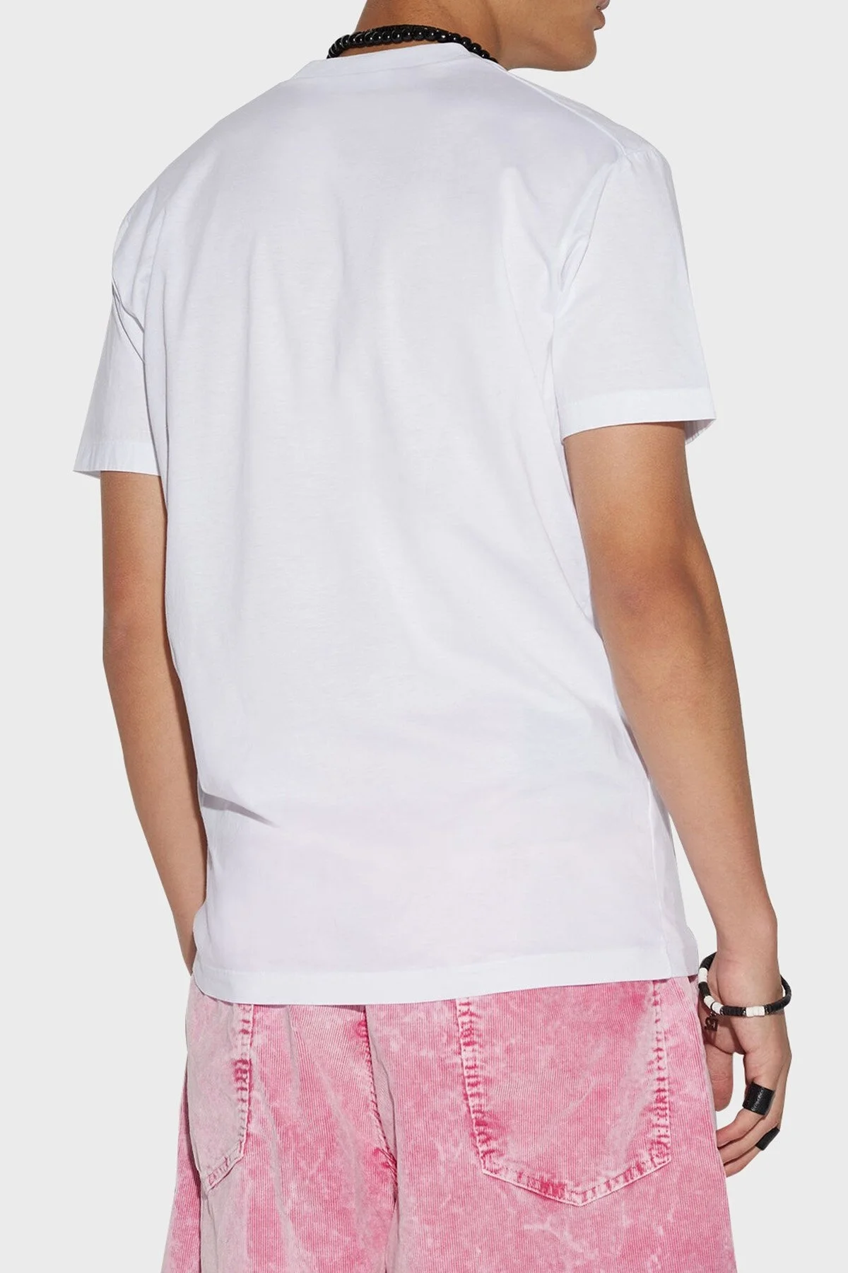 Dsquared2 Pamuklu Slim Fit Sıfır Yaka Erkek T Shirt S79GC0064 S23009 100 BEYAZ - 3