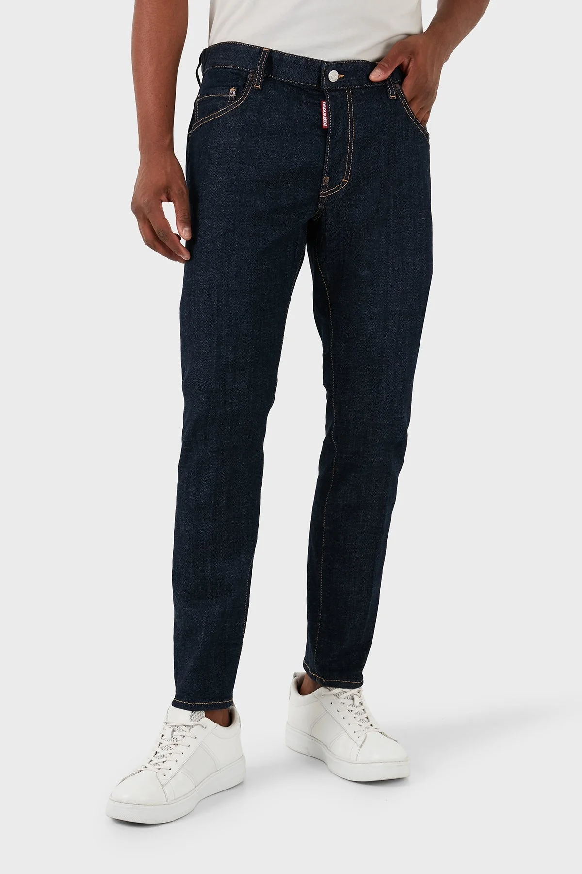 Dsquared2 Pamuklu Slim Skater Jeans Erkek Kot Pantolon S74LB1198 S30664 470 BEYAZ - 2