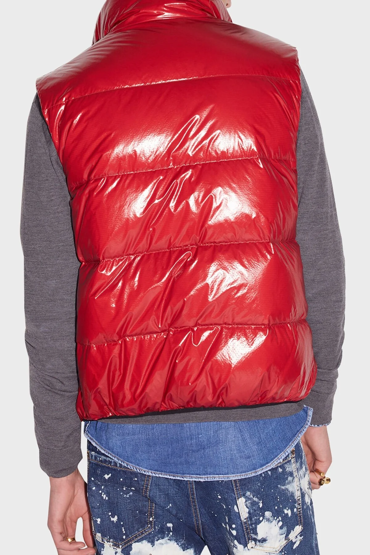 Dsquared2 Regular Fit Kuş Tüyü Dolgulu Dik Yaka Şişme Erkek Yelek S74FB0292 S54056 308 KIRMIZI - 2