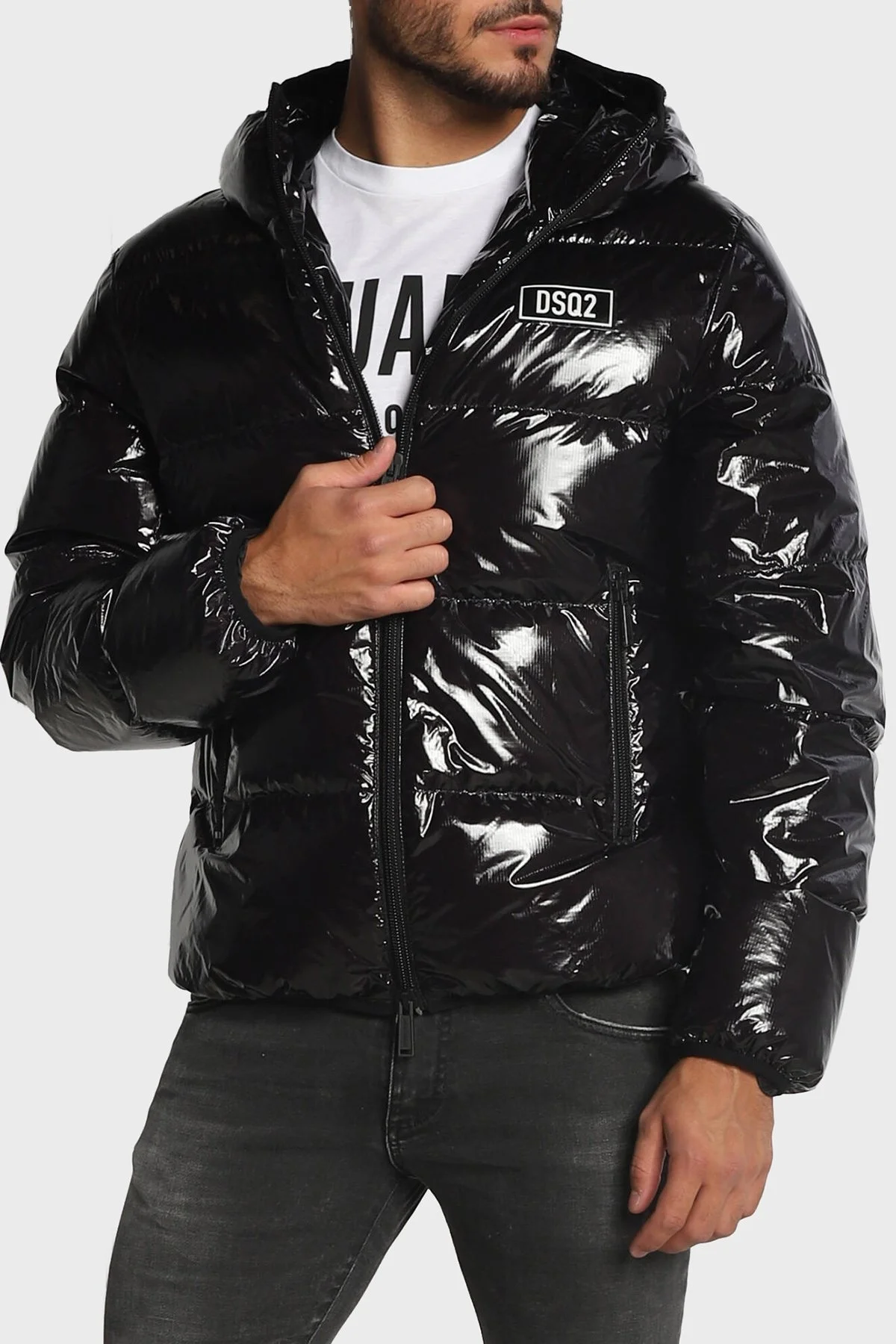 Dsquared2 Regular Fit Kuş Tüyü Dolgulu Kapüşonlu Şişme Erkek Mont S74AM1322 S54056 900 SİYAH - 1