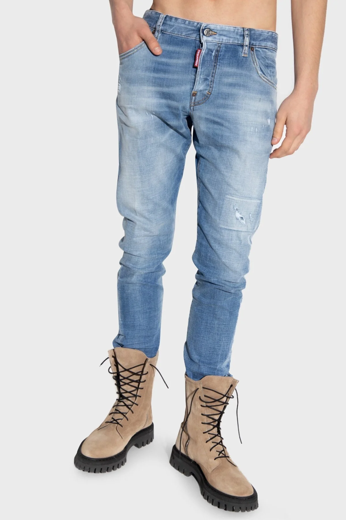 Dsquared2 Sexy Twist Streç Pamuklu Normal Bel Slim Fit Jeans Erkek Kot Pantolon S71LB1174 S30664 470 LACİVERT - 1