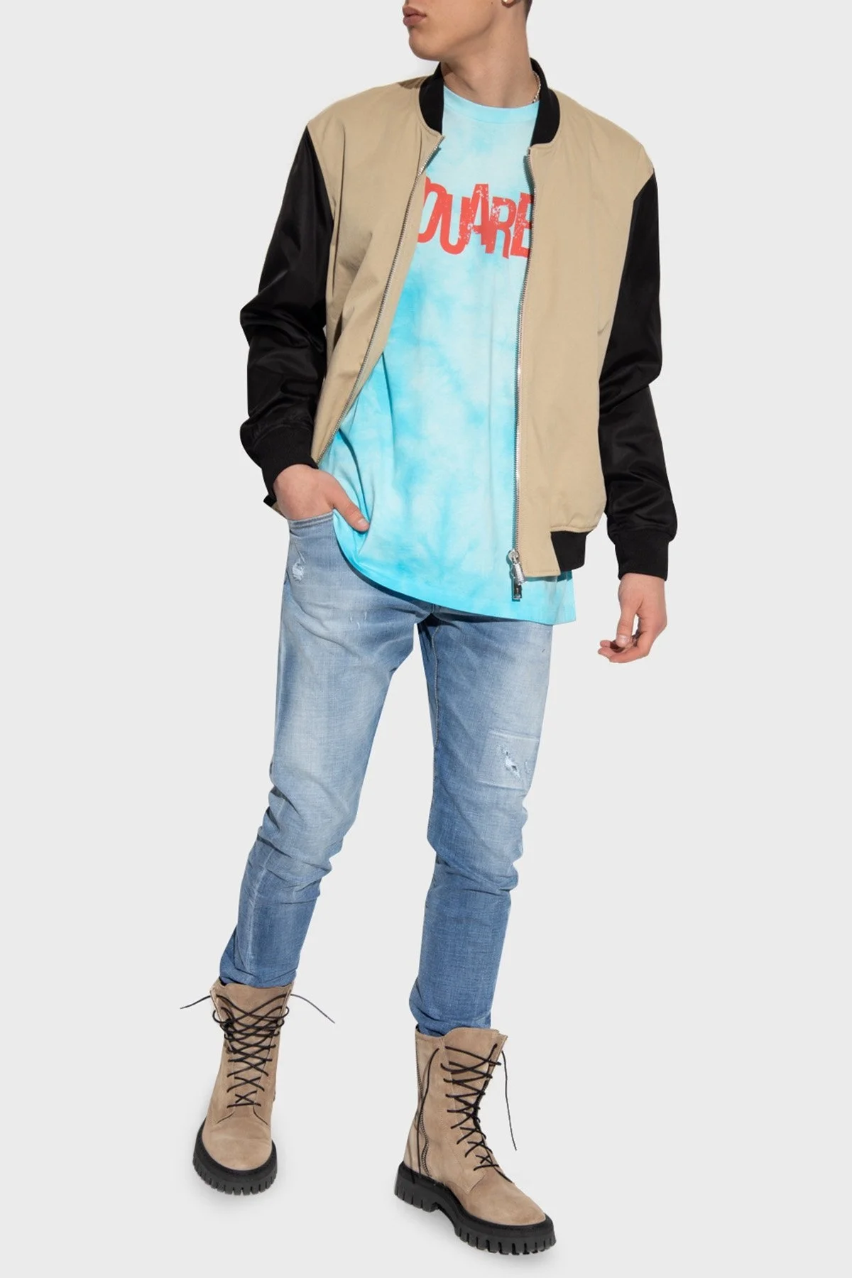 Dsquared2 Sexy Twist Streç Pamuklu Normal Bel Slim Fit Jeans Erkek Kot Pantolon S71LB1174 S30664 470 LACİVERT - 2