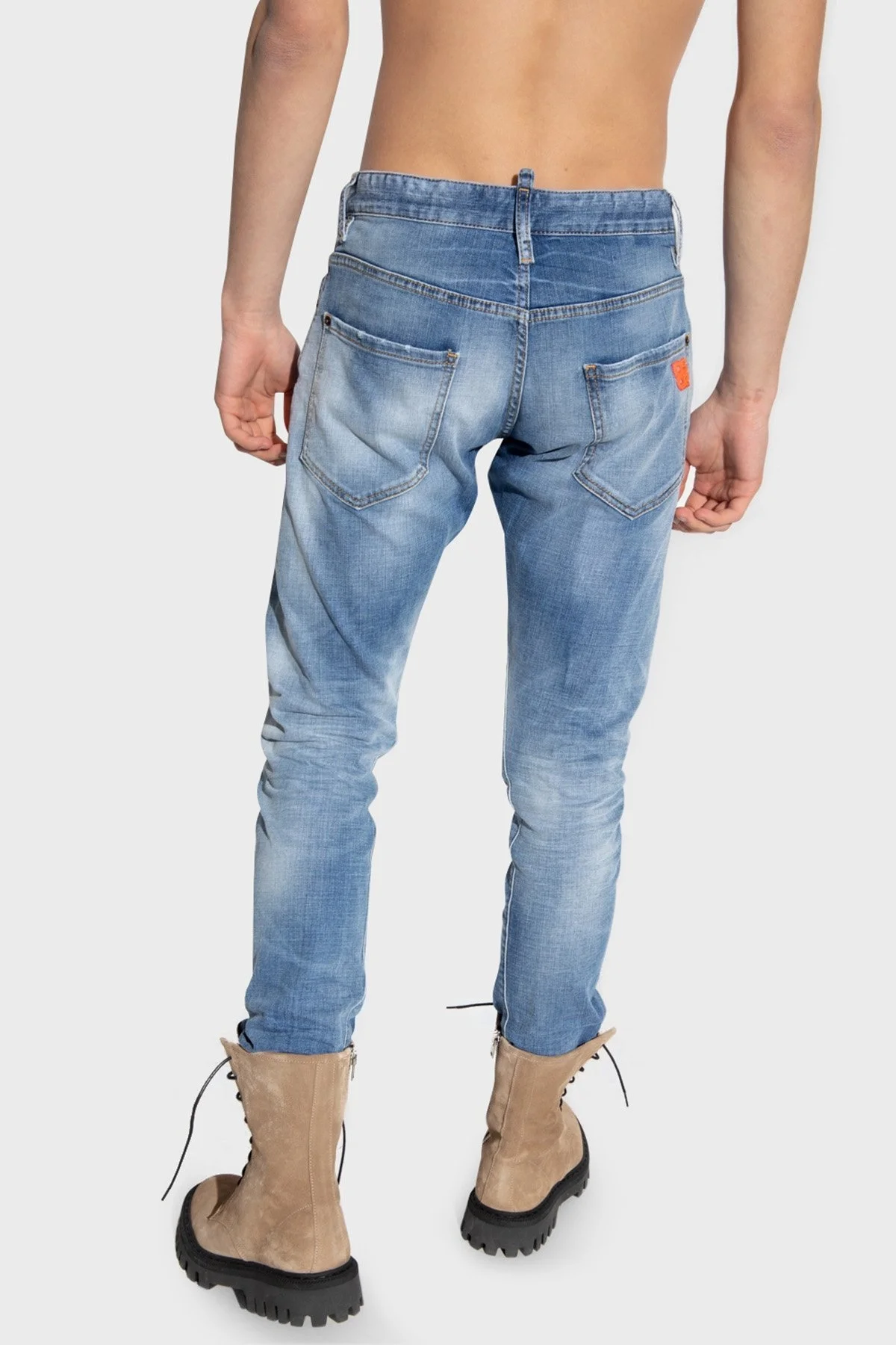 Dsquared2 Sexy Twist Streç Pamuklu Normal Bel Slim Fit Jeans Erkek Kot Pantolon S71LB1174 S30664 470 LACİVERT - 4