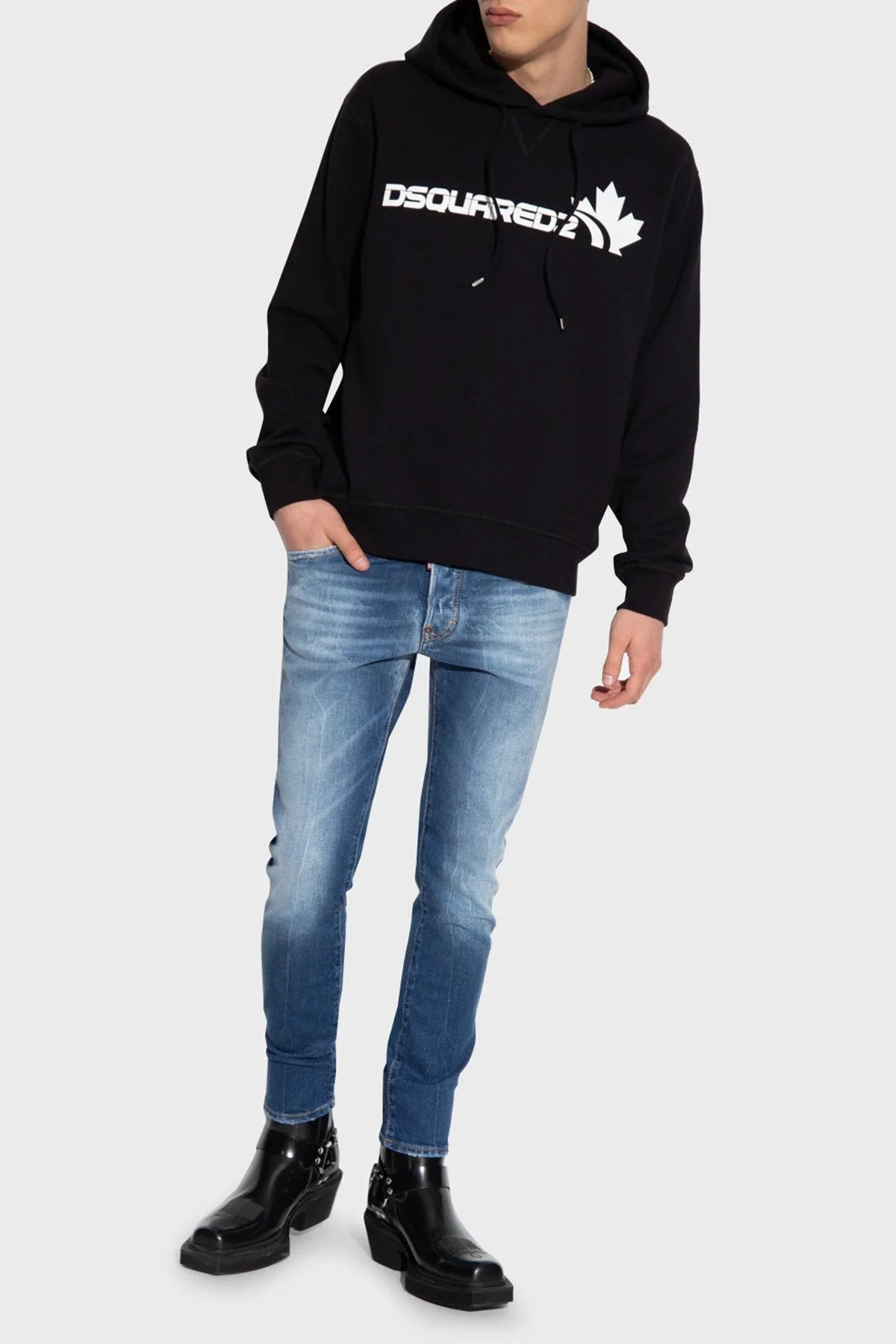 Dsquared2 Skater Streç Pamuklu Normal Bel Slim Fit Jeans Erkek Kot Pantolon S71LB1223 S30663 470 LACİVERT - 5