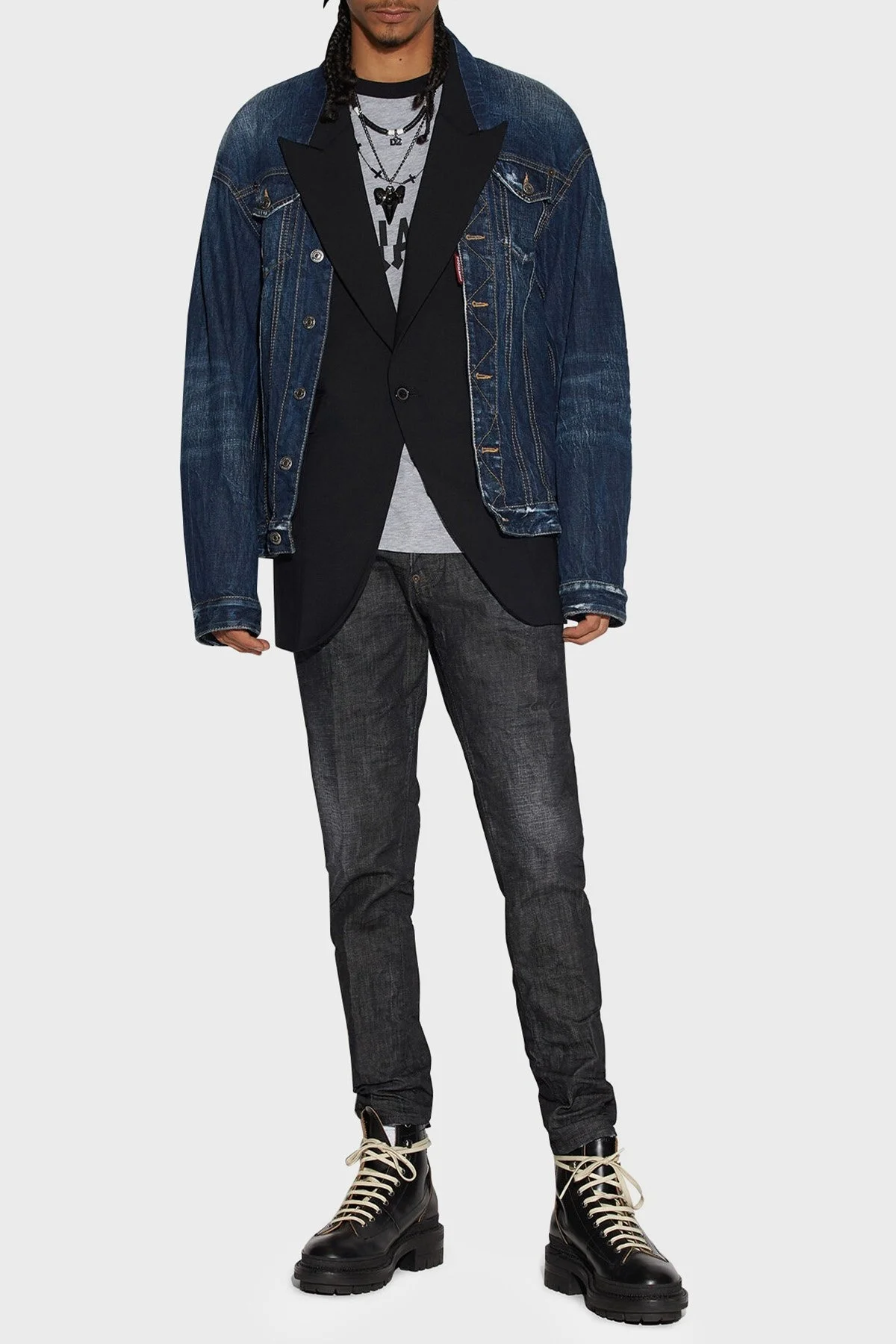 Dsquared2 Skater Streç Pamuklu Normal Bel Slim Fit Jeans Erkek Kot Pantolon S74LB1228 S30357 900 SİYAH - 1