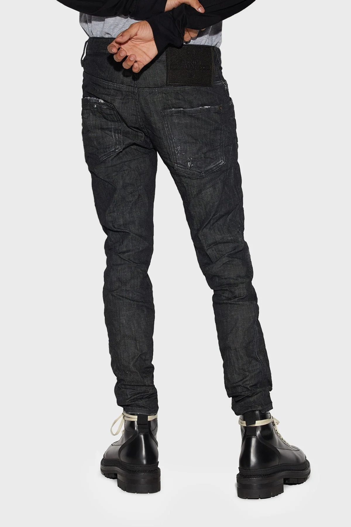 Dsquared2 Skater Streç Pamuklu Normal Bel Slim Fit Jeans Erkek Kot Pantolon S74LB1228 S30357 900 SİYAH - 4