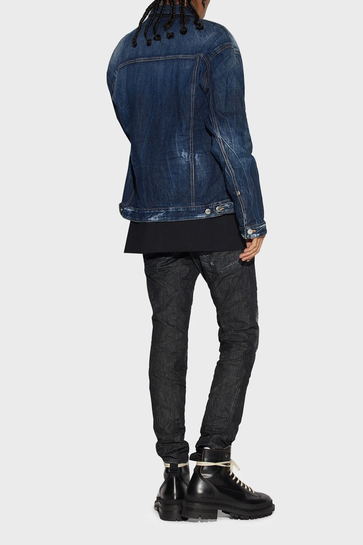 Dsquared2 Skater Streç Pamuklu Normal Bel Slim Fit Jeans Erkek Kot Pantolon S74LB1228 S30357 900 SİYAH - 6