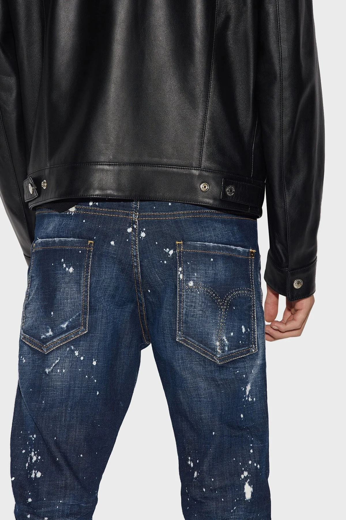 Dsquared2 Skater Streç Pamuklu Normal Bel Slim Fit Jeans Erkek Kot Pantolon S74LB1232 S30342 470 LACİVERT - 8