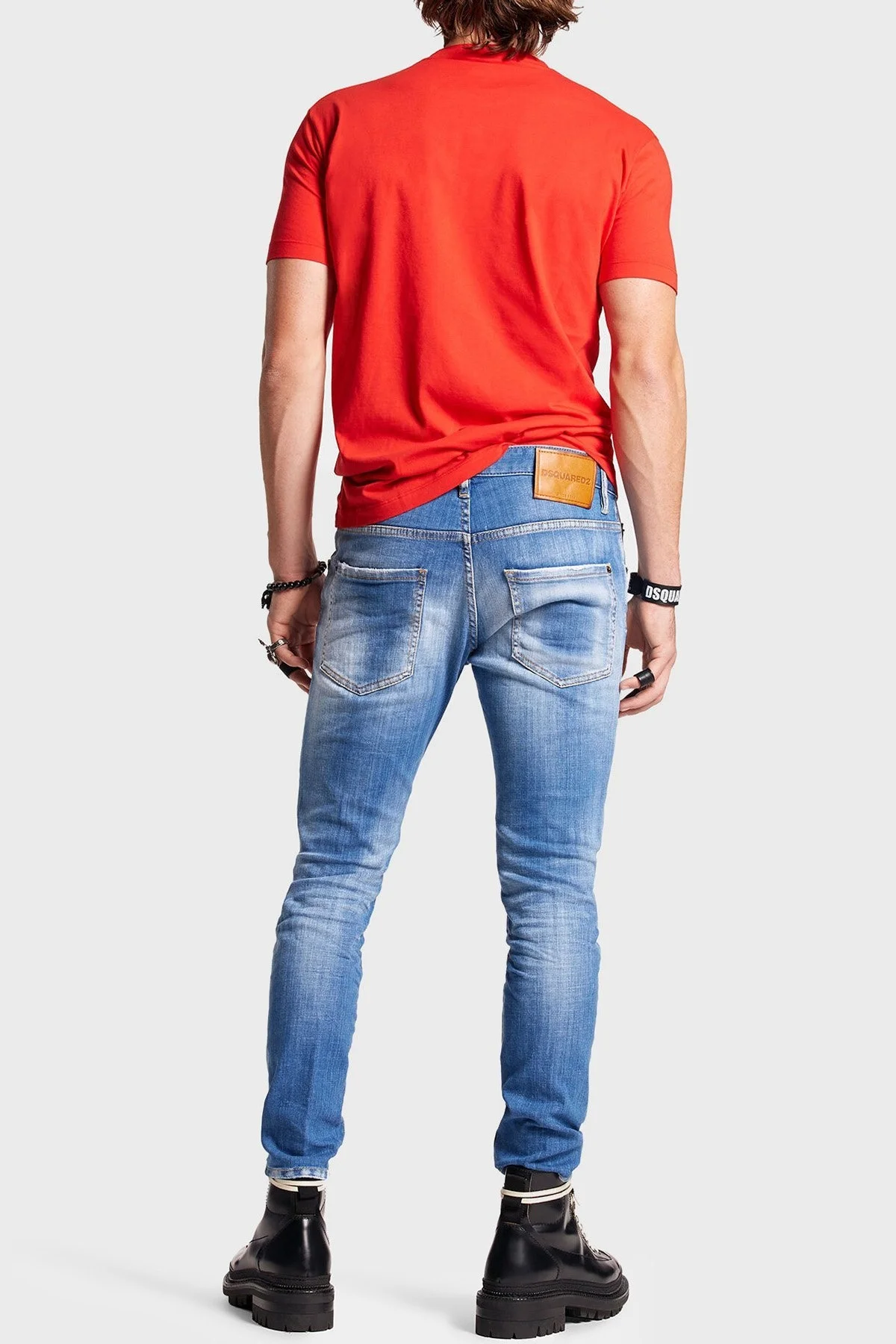 Dsquared2 Skater Streç Pamuklu Normal Bel Slim Fit Jeans Erkek Kot Pantolon S74LB1276 S30342 470 LACİVERT - 6