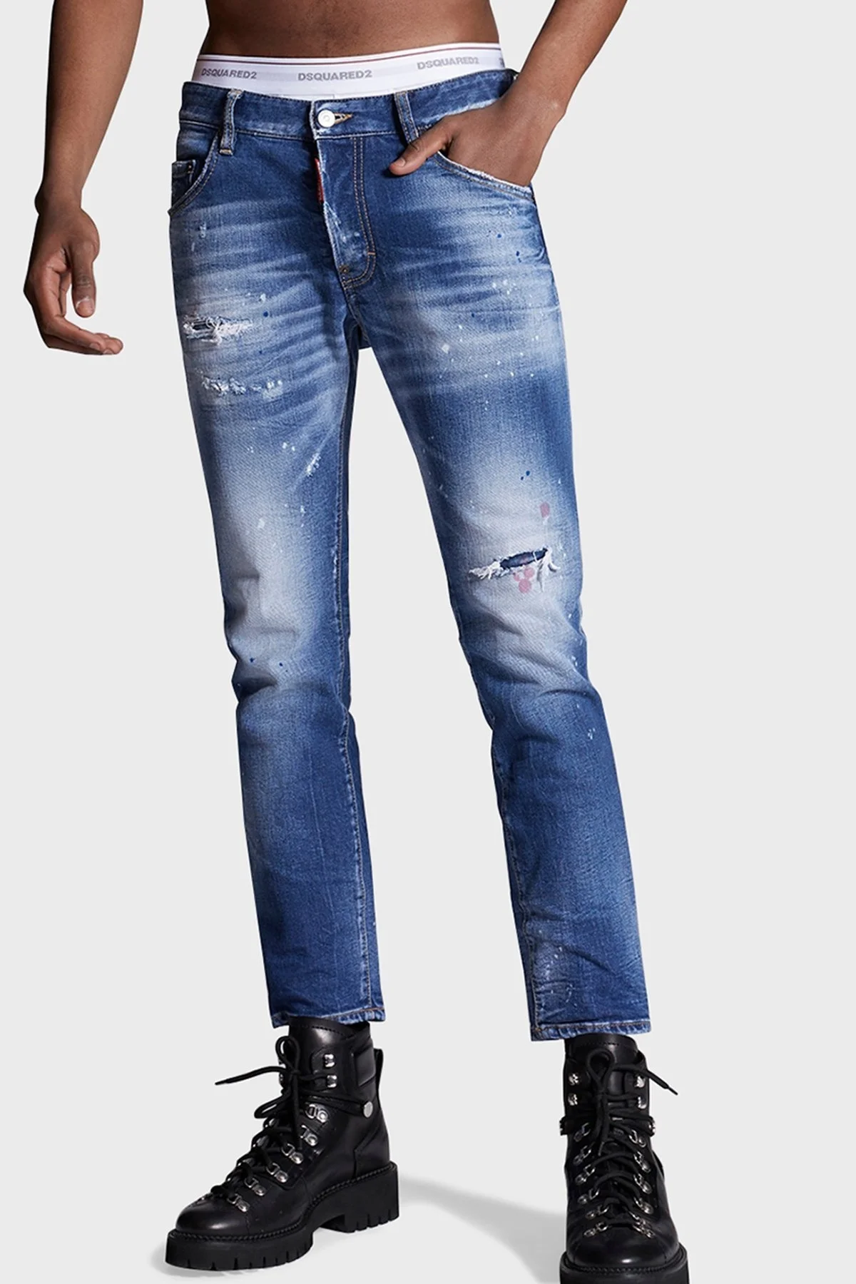 Dsquared2 Slim Fit Pamuklu Jeans Erkek Kot Pantolon S74LB0969 S30663 470 LACİVERT - 1