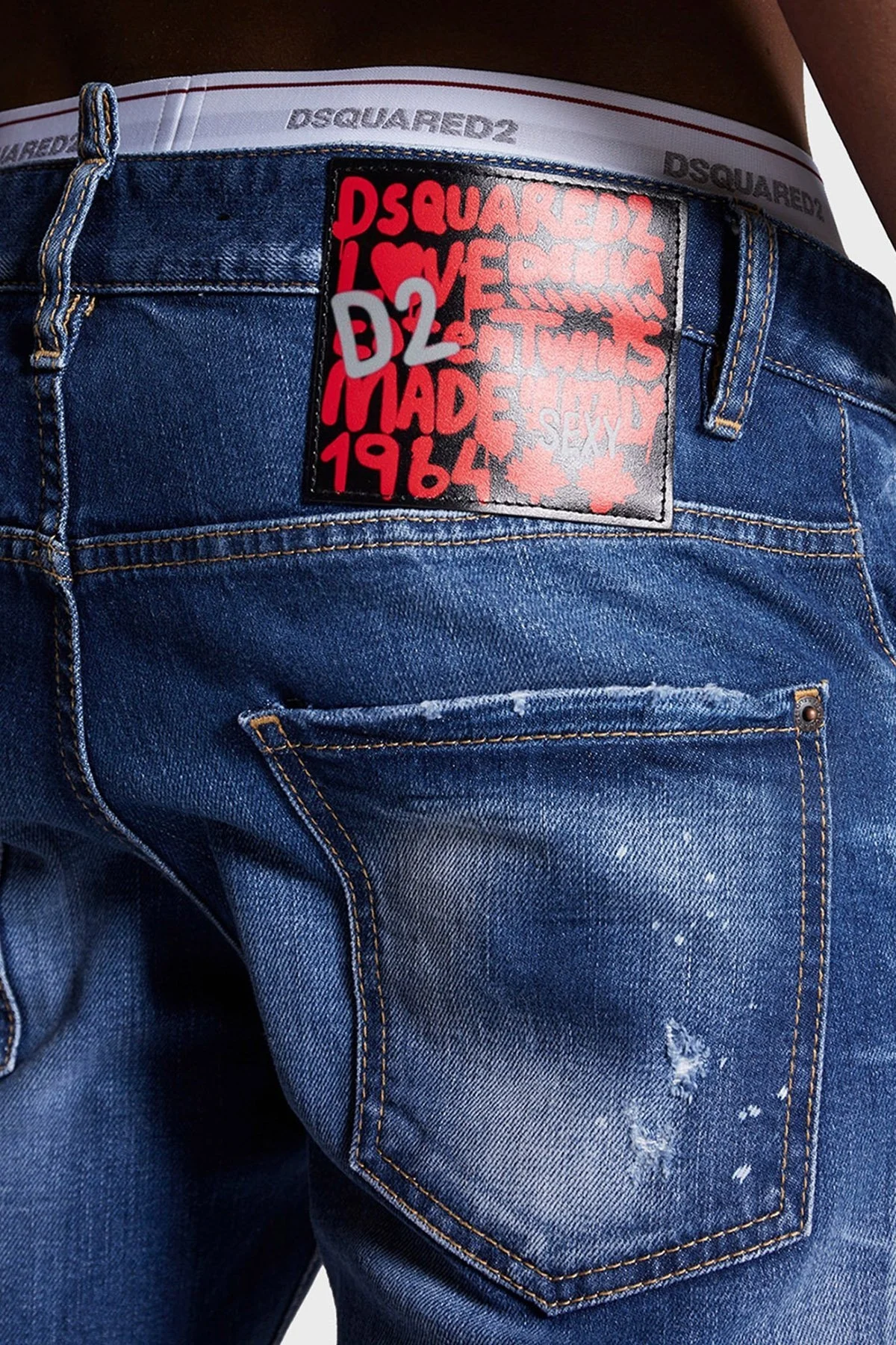 Dsquared2 Slim Fit Pamuklu Jeans Erkek Kot Pantolon S74LB0969 S30663 470 LACİVERT - 5