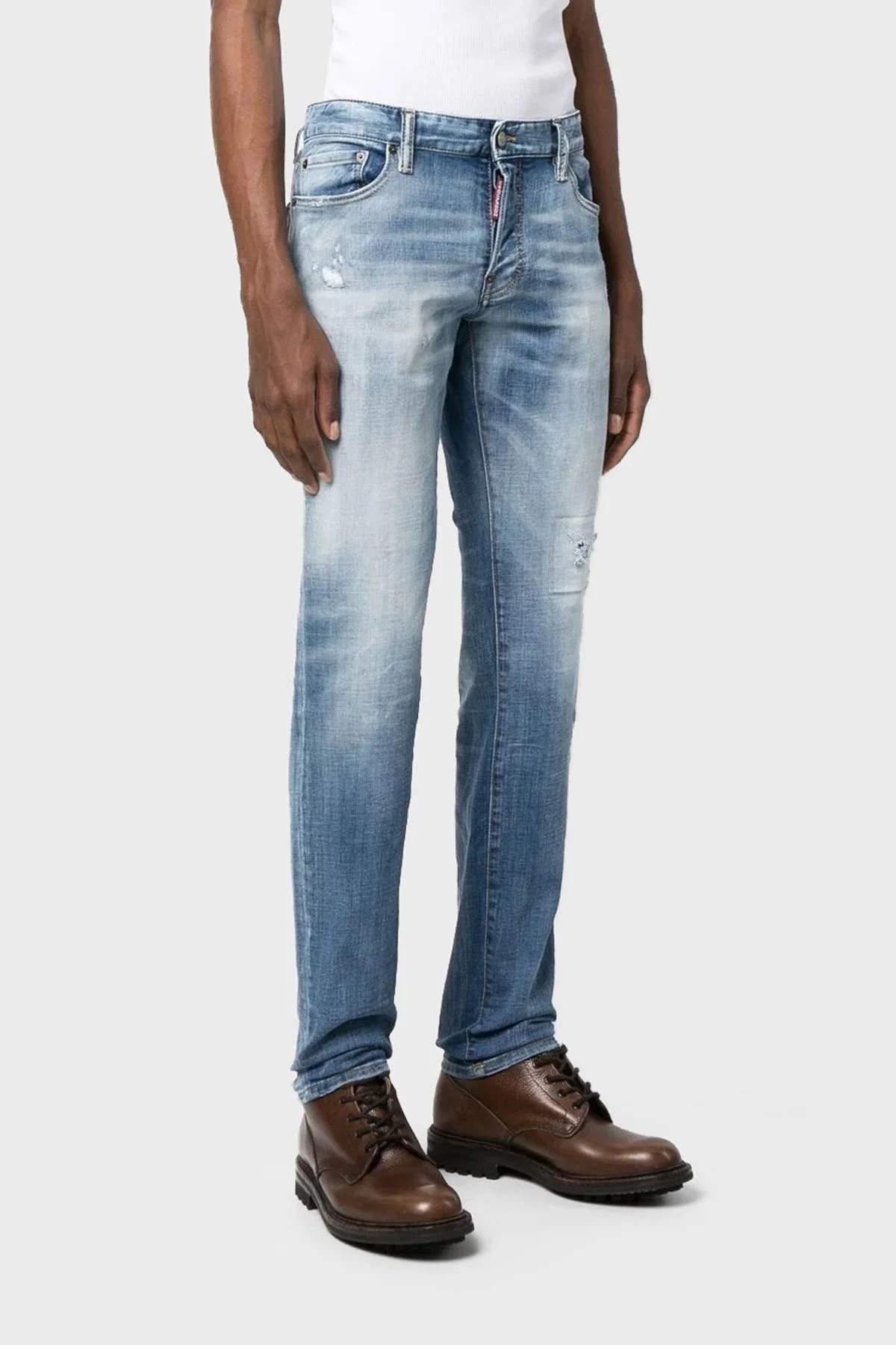 Dsquared2 Slim Pamuklu Normal Bel Slim Fit Düz Paça Jeans Erkek Kot Pantolon S71LB1175 S30664 470 LACİVERT - 1