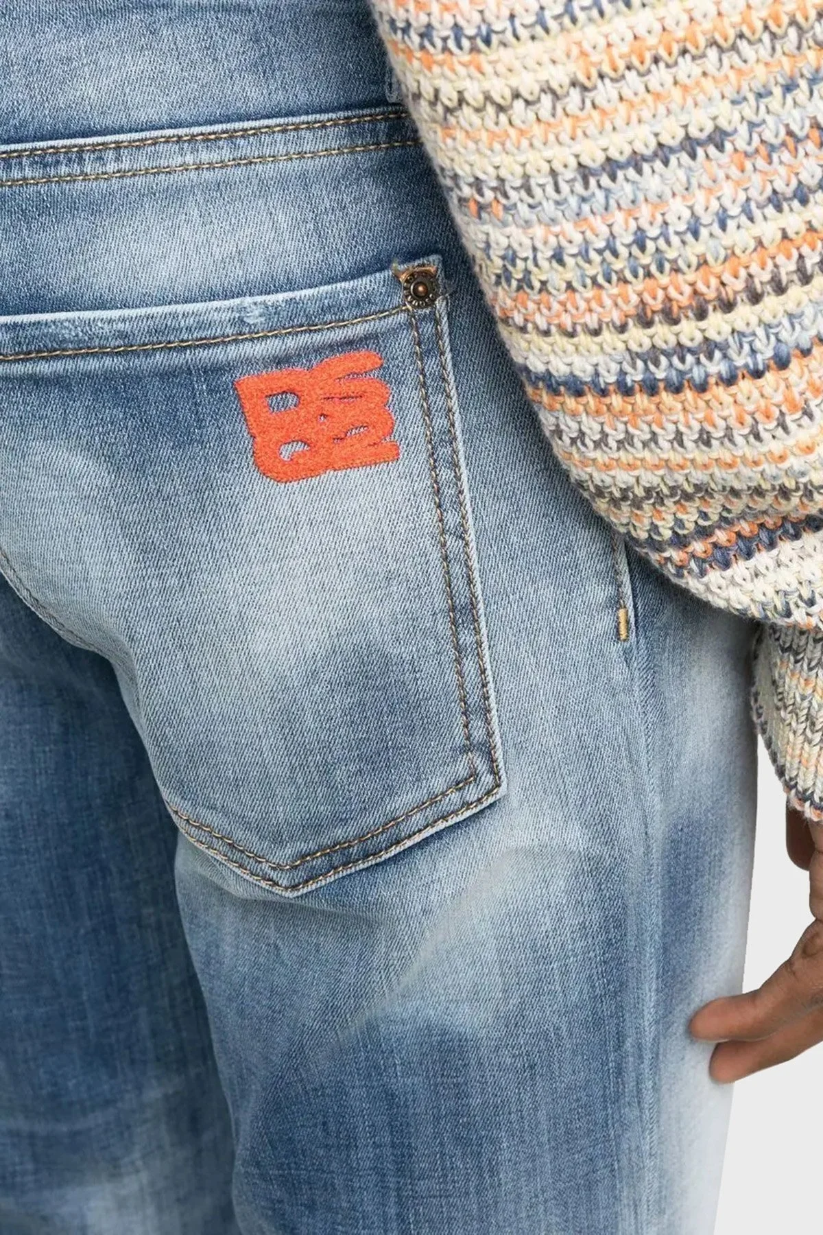 Dsquared2 Slim Pamuklu Normal Bel Slim Fit Düz Paça Jeans Erkek Kot Pantolon S71LB1175 S30664 470 LACİVERT - 3