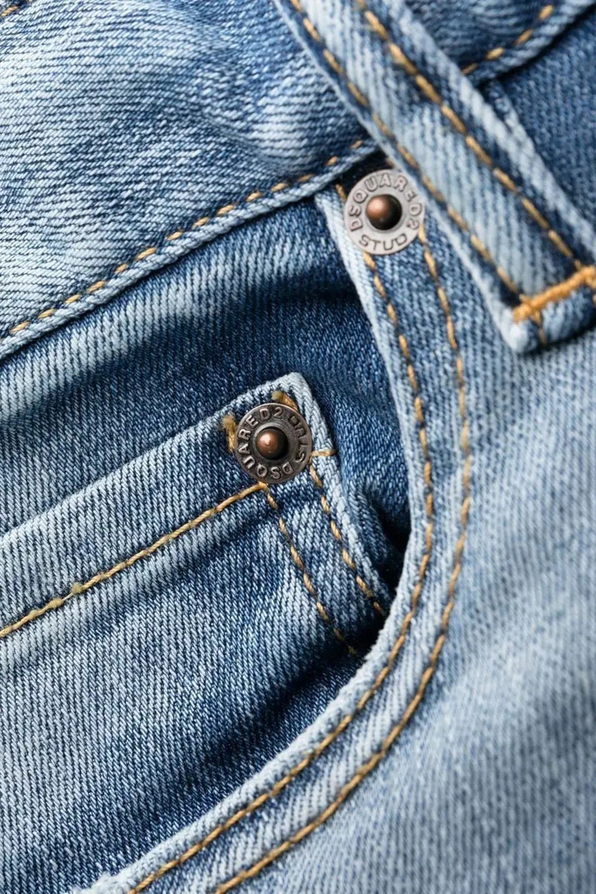 Dsquared2 Slim Pamuklu Normal Bel Slim Fit Düz Paça Jeans Erkek Kot Pantolon S71LB1175 S30664 470 LACİVERT - 4