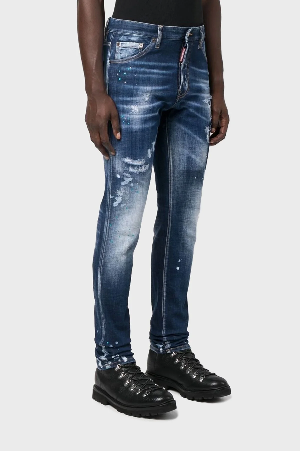 Dsquared2 Streç Pamuklu Cool Guy Skinny Fit Jeans Erkek Kot Pantolon S71LB1102 S30342 470 LACİVERT - 9
