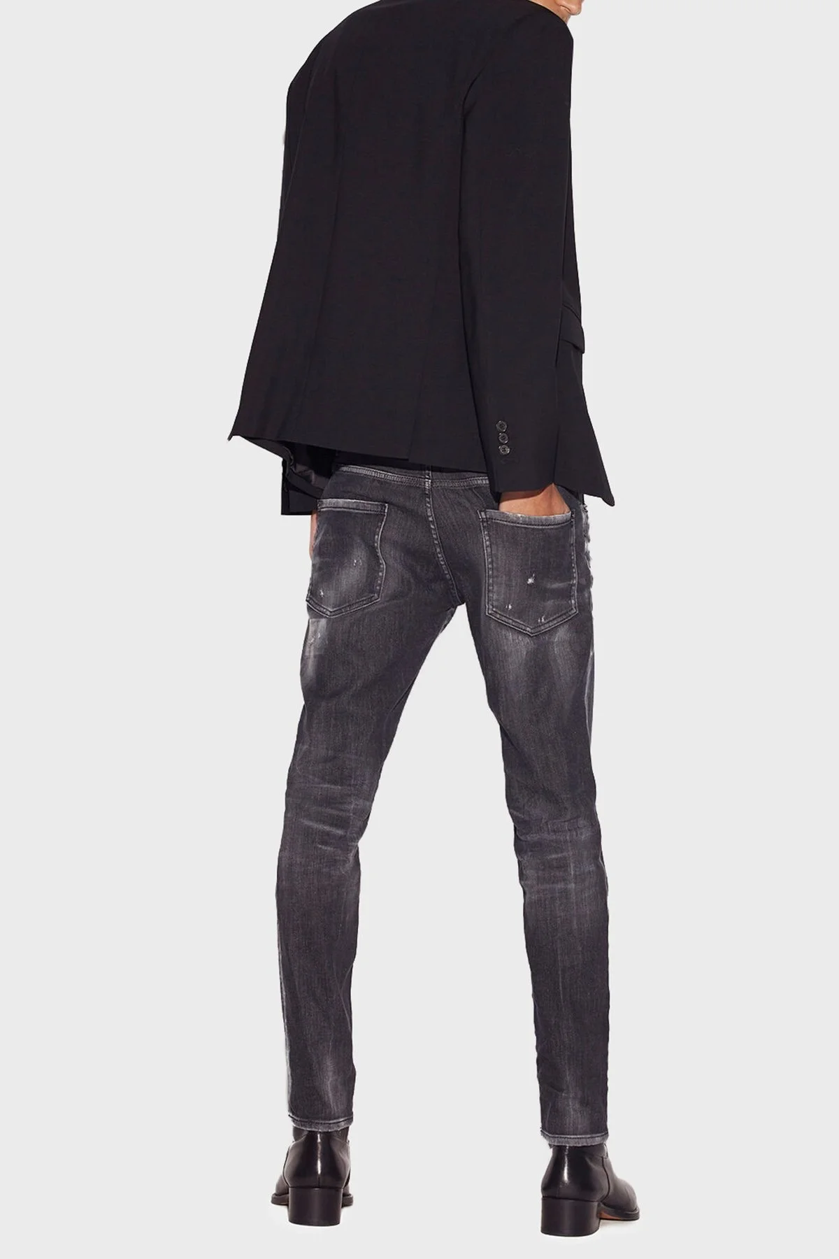 Dsquared2 Streç Pamuklu Düşük Bel Skinny Skater Jeans Erkek Kot Pantolon S74LB1180 S30503 900 SİYAH - 3