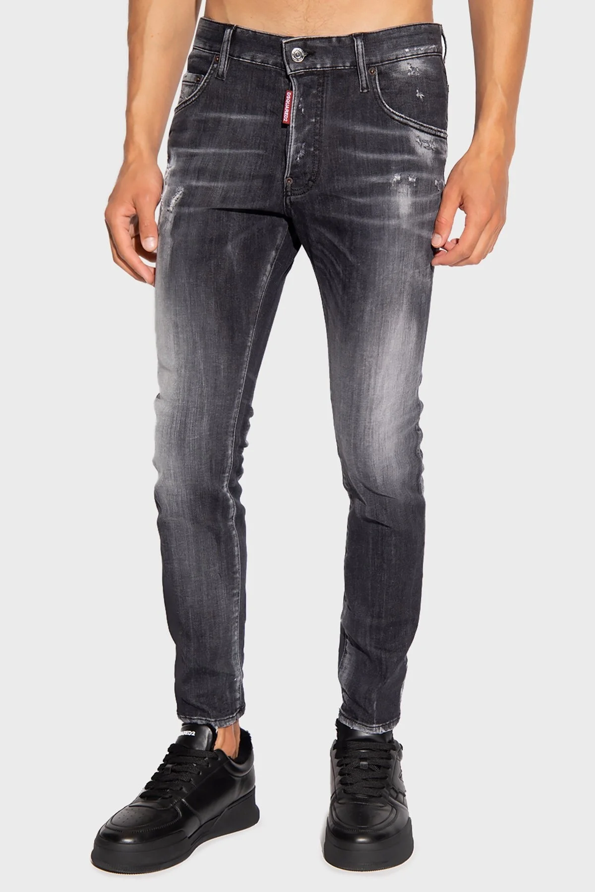 Dsquared2 Streç Pamuklu Düşük Bel Skinny Skater Jeans Erkek Kot Pantolon S74LB1214 S30503 900 SİYAH - 1