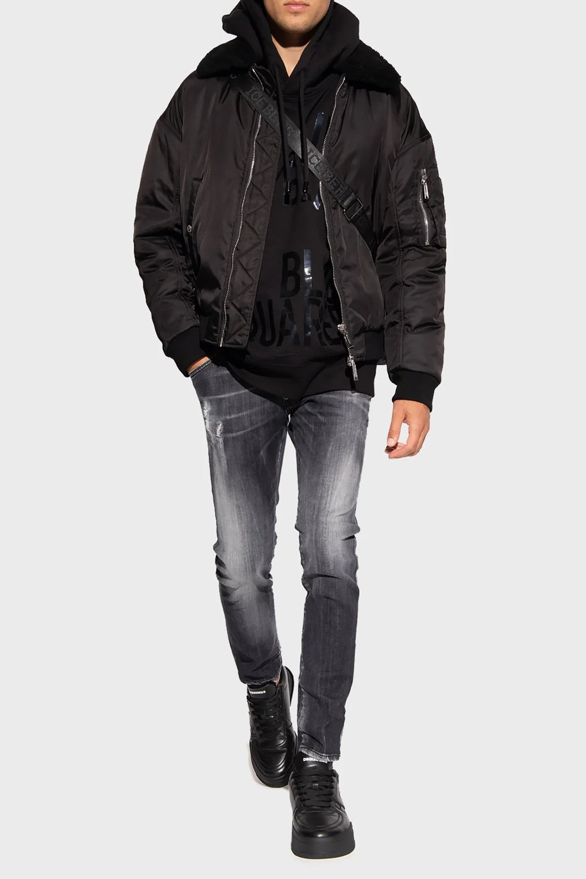 Dsquared2 Streç Pamuklu Düşük Bel Skinny Skater Jeans Erkek Kot Pantolon S74LB1214 S30503 900 SİYAH - 2