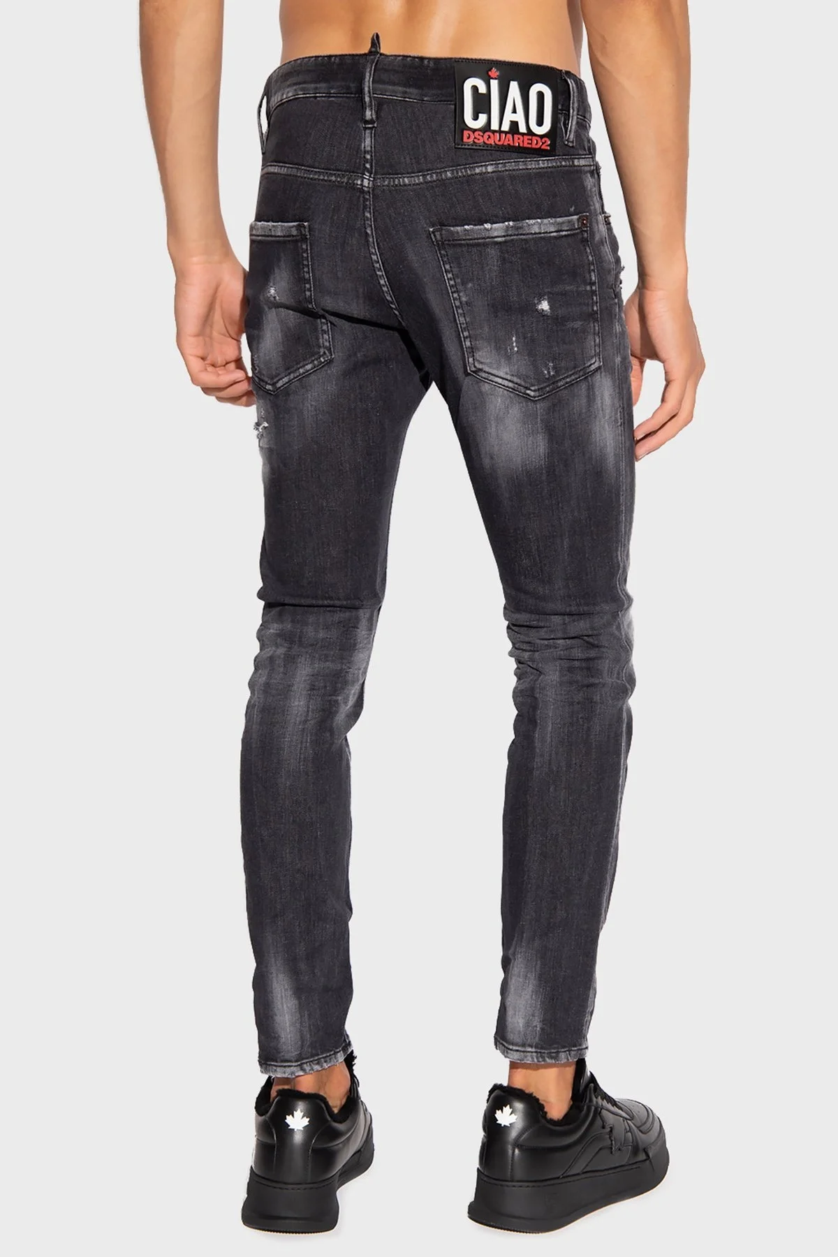 Dsquared2 Streç Pamuklu Düşük Bel Skinny Skater Jeans Erkek Kot Pantolon S74LB1214 S30503 900 SİYAH - 3